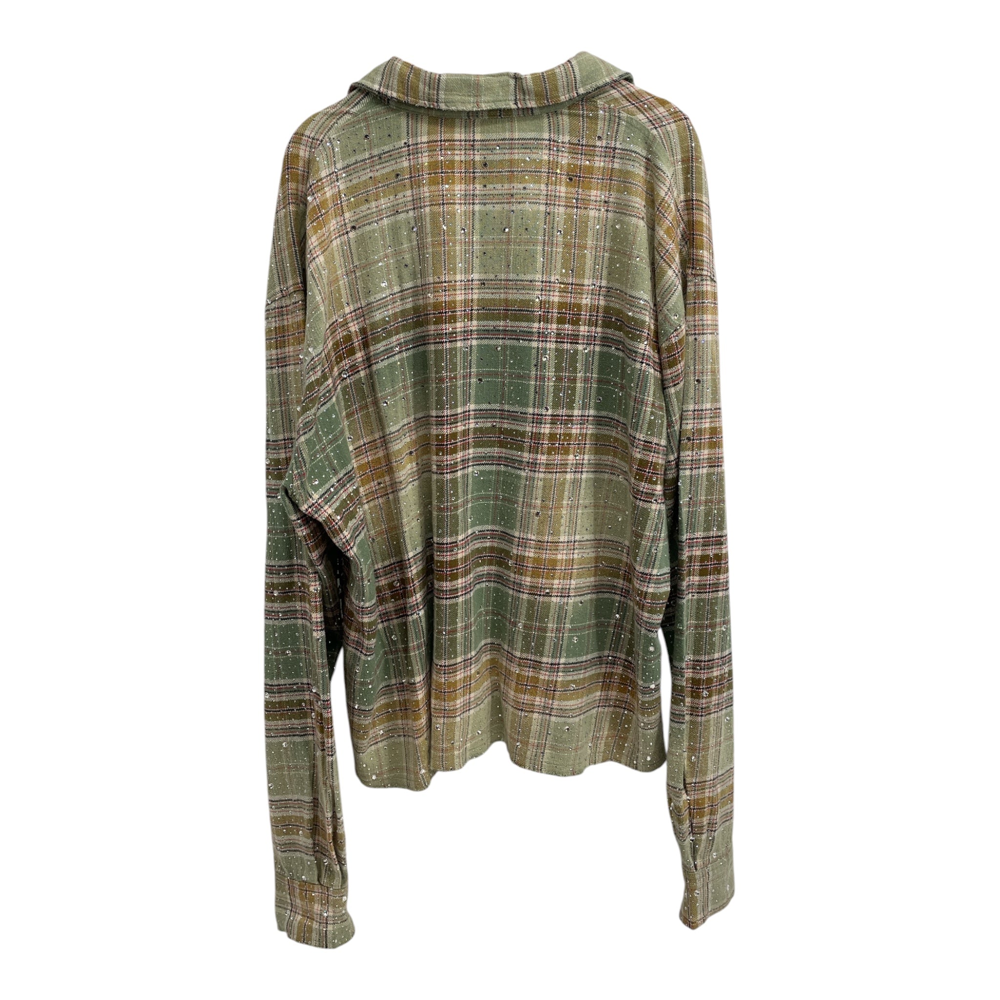 Vale Forever/Flannel Shirt/XL/Cotton/GRN/Plaid/MYSTIKAL\RHINESTON view 2