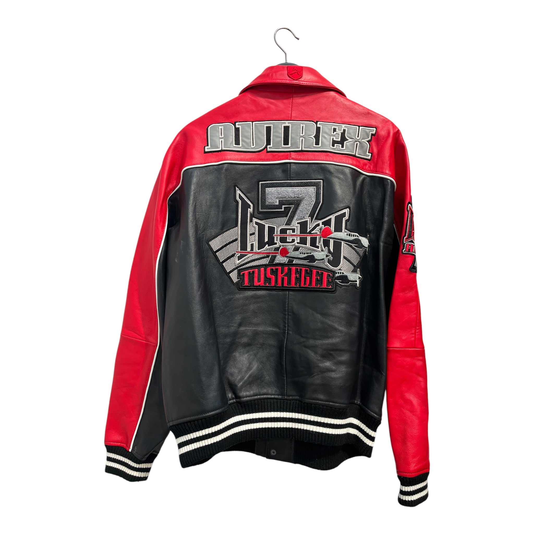 AVIREX/Leather Jkt/XL/Leather/BLK/red shoulders tuskgee view 2