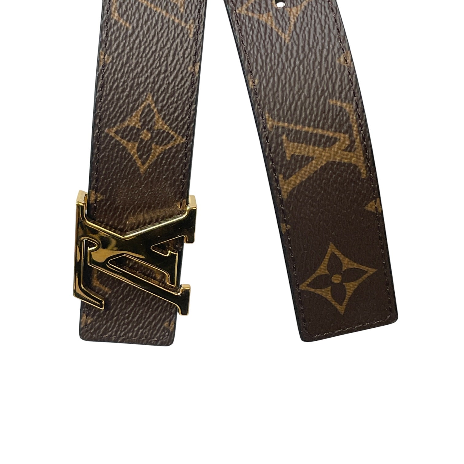 LOUIS VUITTON/Belt/Monogram/Leather/BRW/L's/LV Initials Reversable view 2