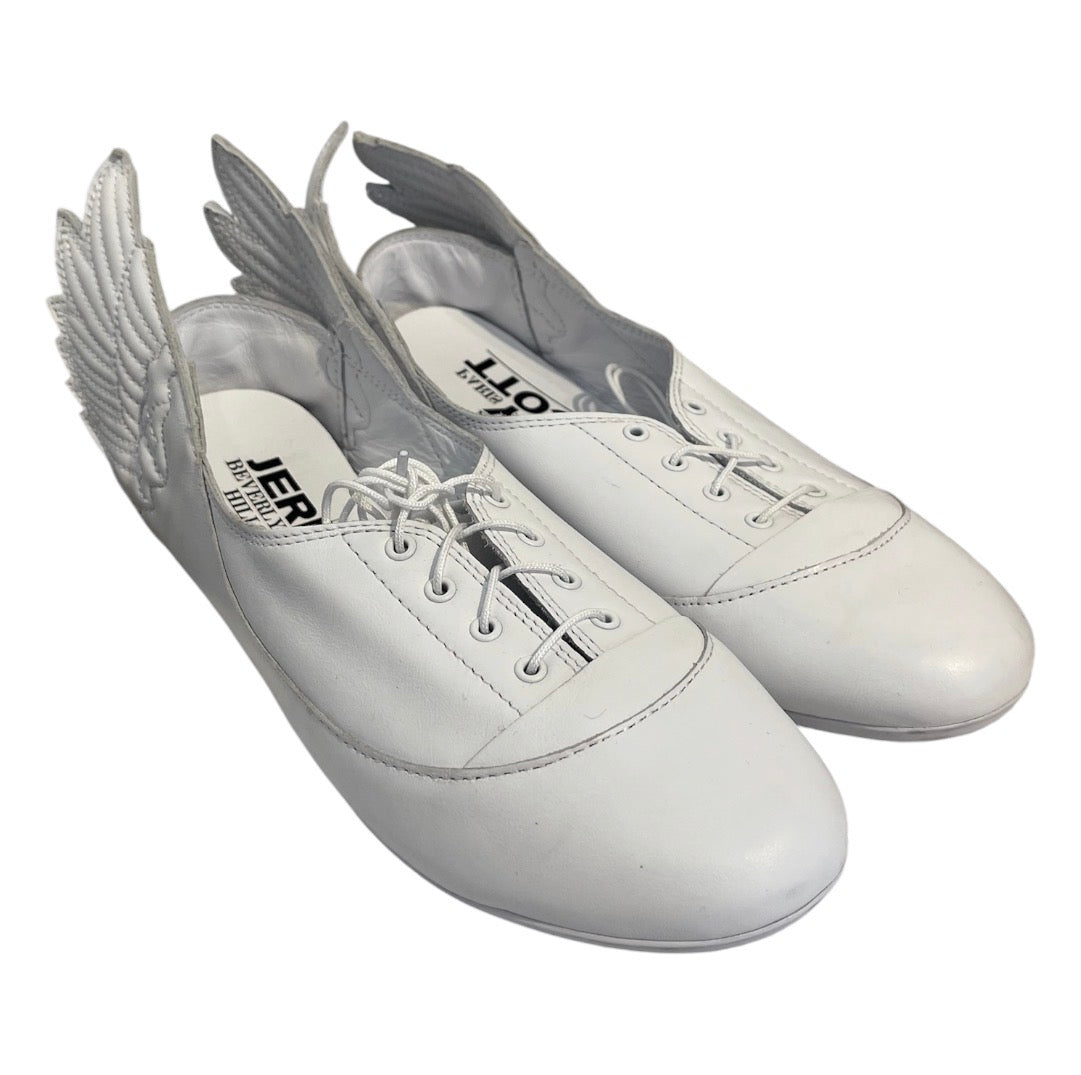 adidas/JEREMY SCOTT/Flat Shoes/US 6/Leather/WHT/Slip-on/JS WING BALLEY