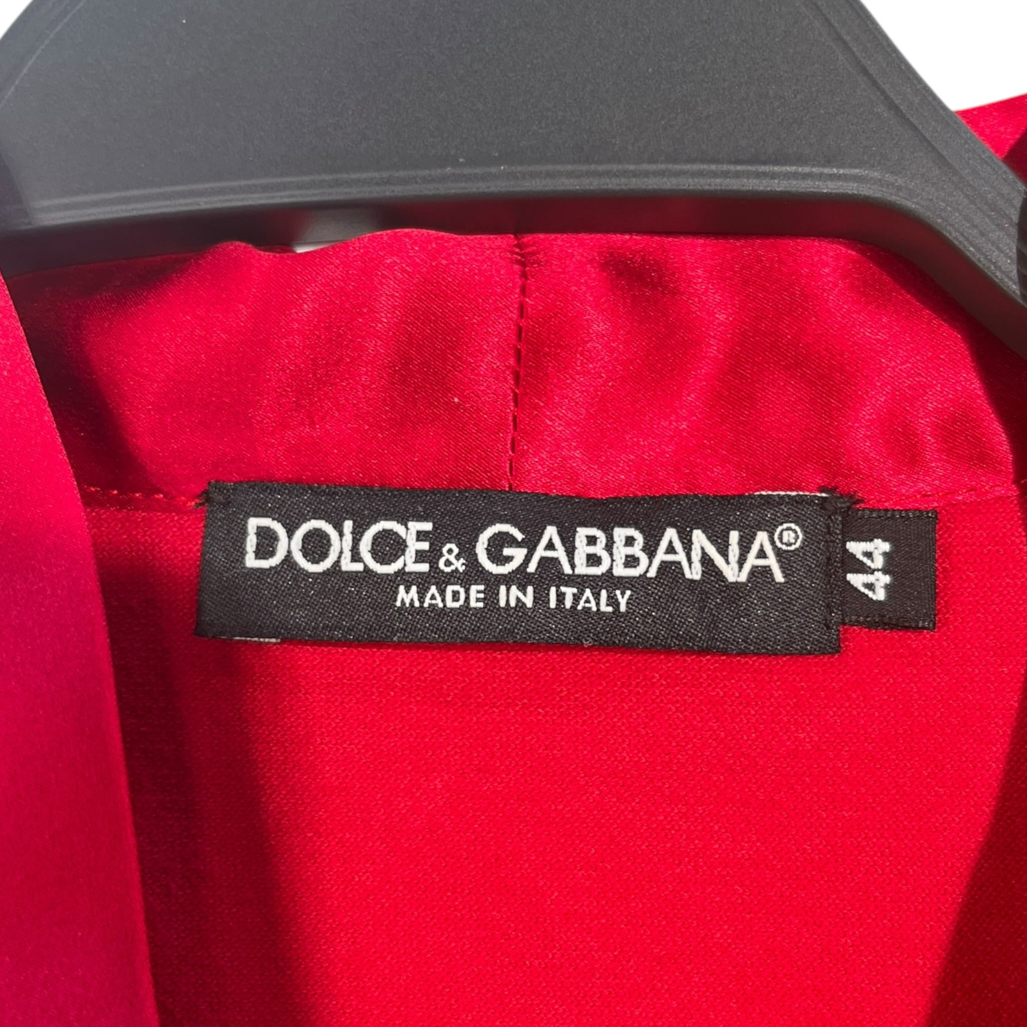 DOLCE&GABBANA/SS Blouse/44/Cotton/RED/NECK BOW w/ GOLD BUTTONS view 3