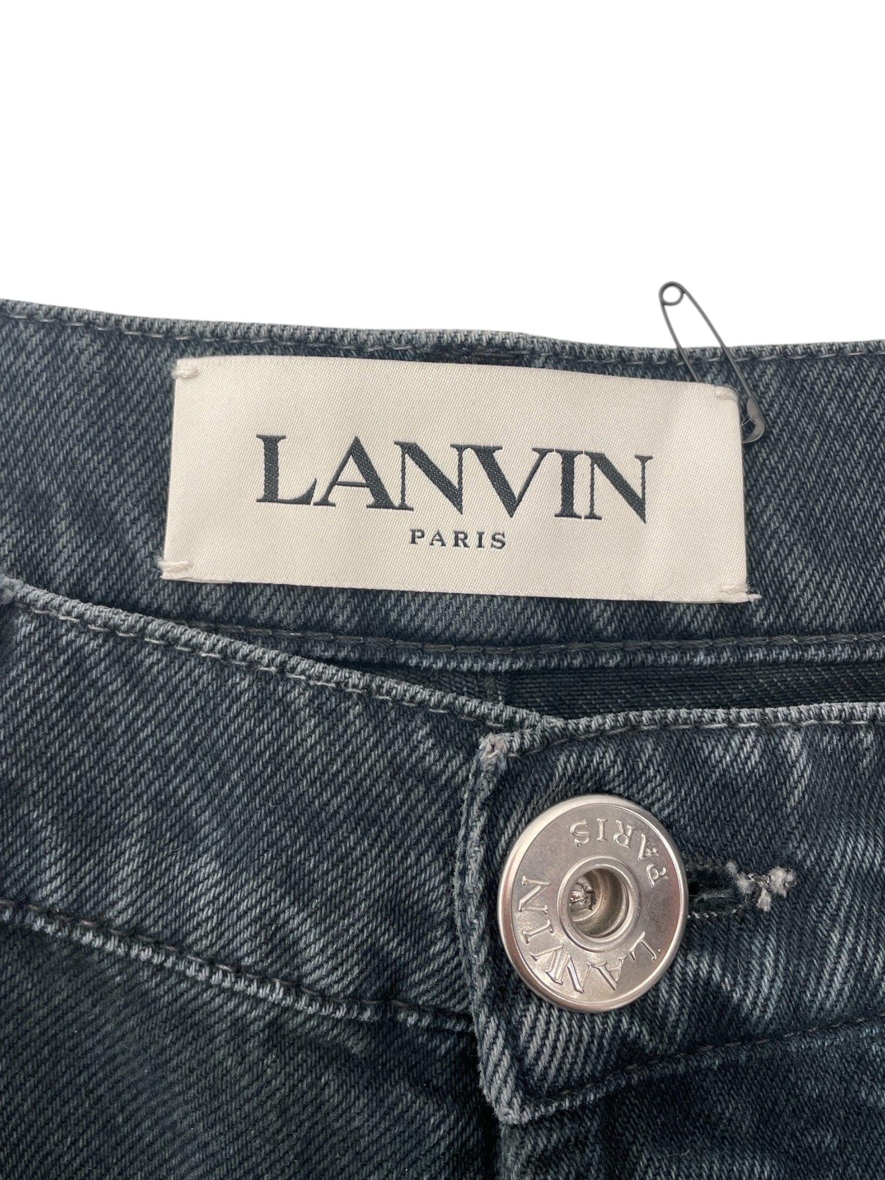 LANVIN/Pants/32/Cotton/BLK/Yellow Triangle Lanvin Jeans view 3
