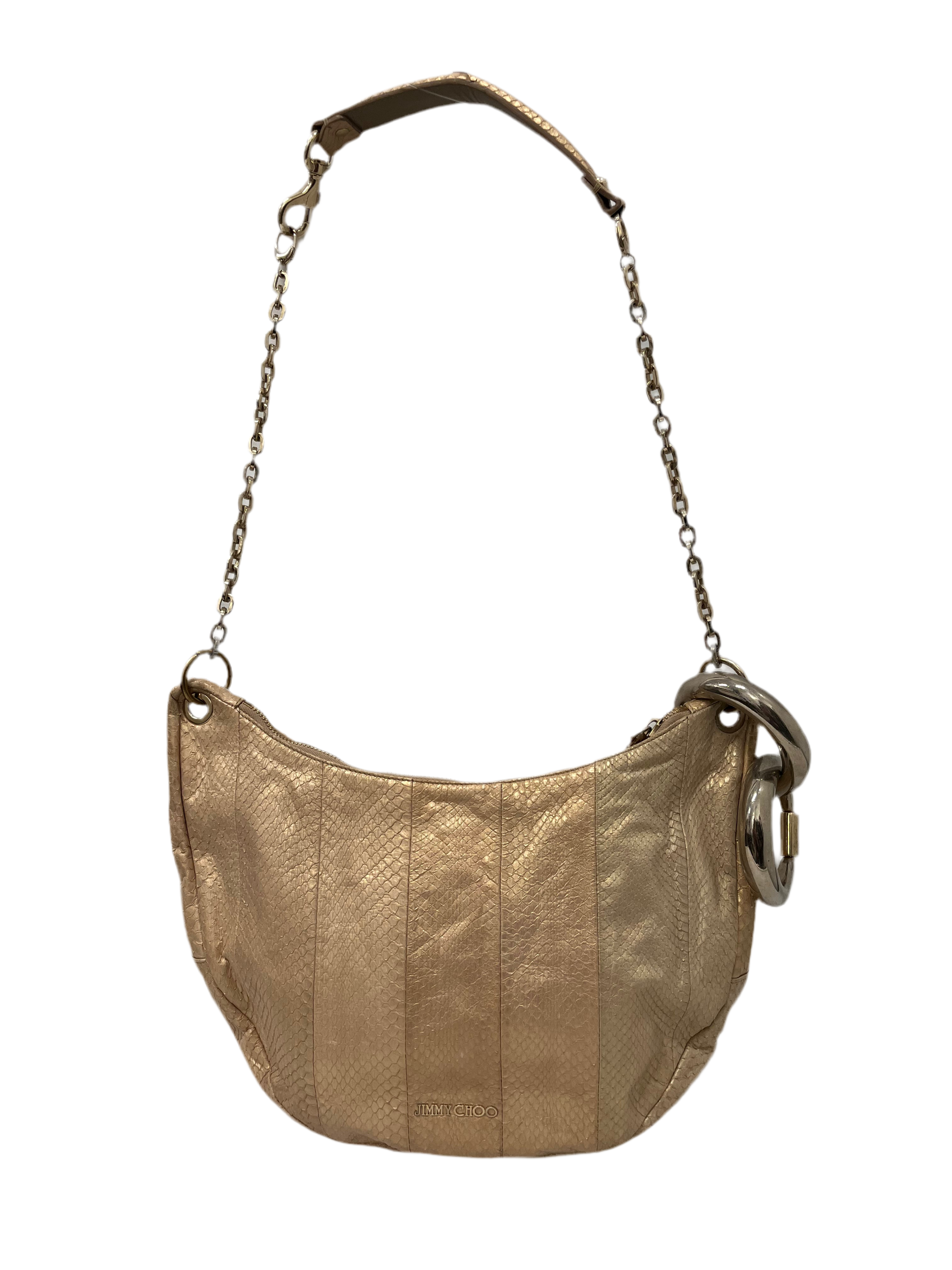 JIMMY CHOO/Bag/Leather/BEG/HOBO MOON W/RINGS + CHAIN view 1