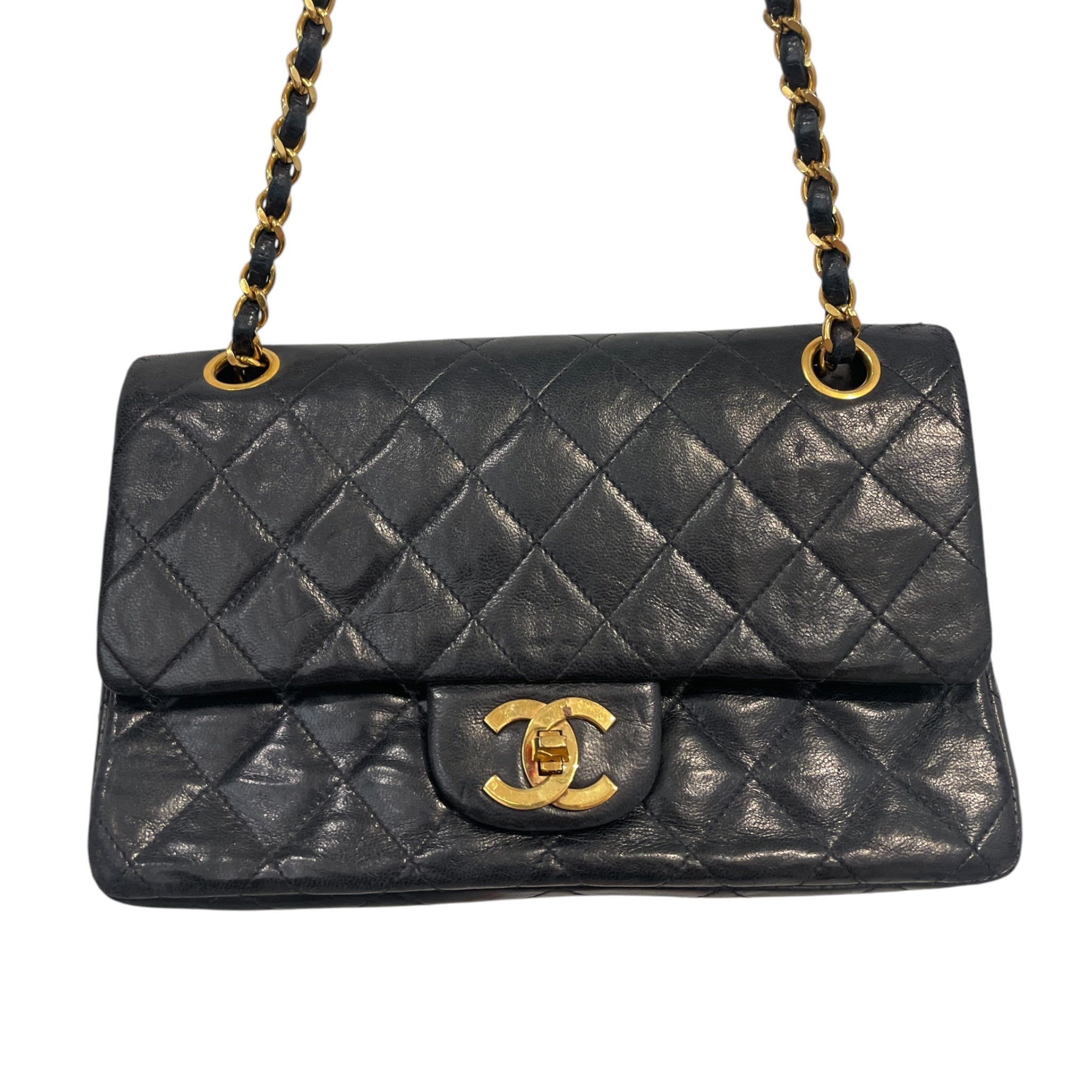 CHANEL/Bag/Lambskin/NVY/VINTAGE DOUBLE FLAP view 3