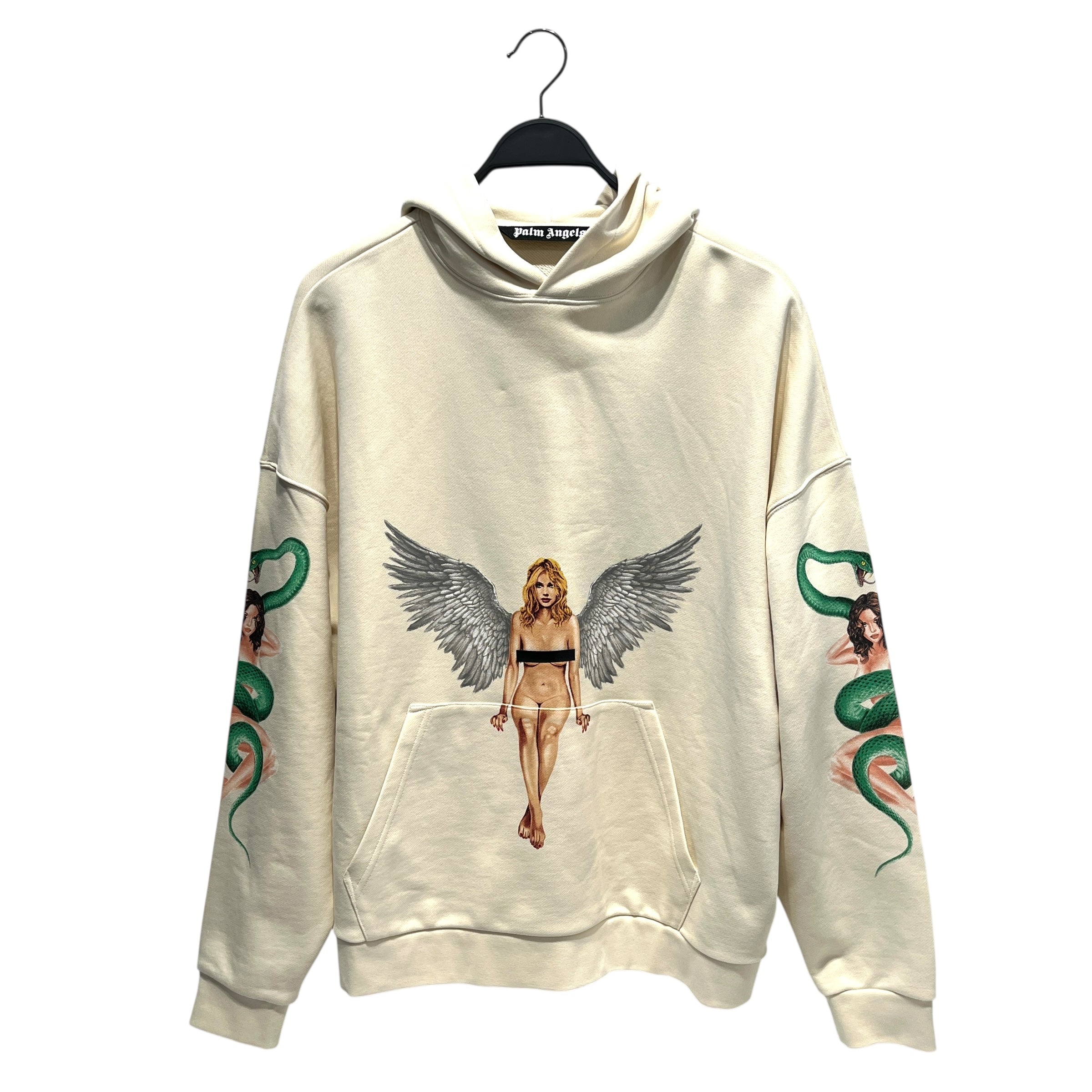 Palm Angels/Hoodie/S/Graphic/Cotton/CRM/Pullover/angels pin up girl view 1