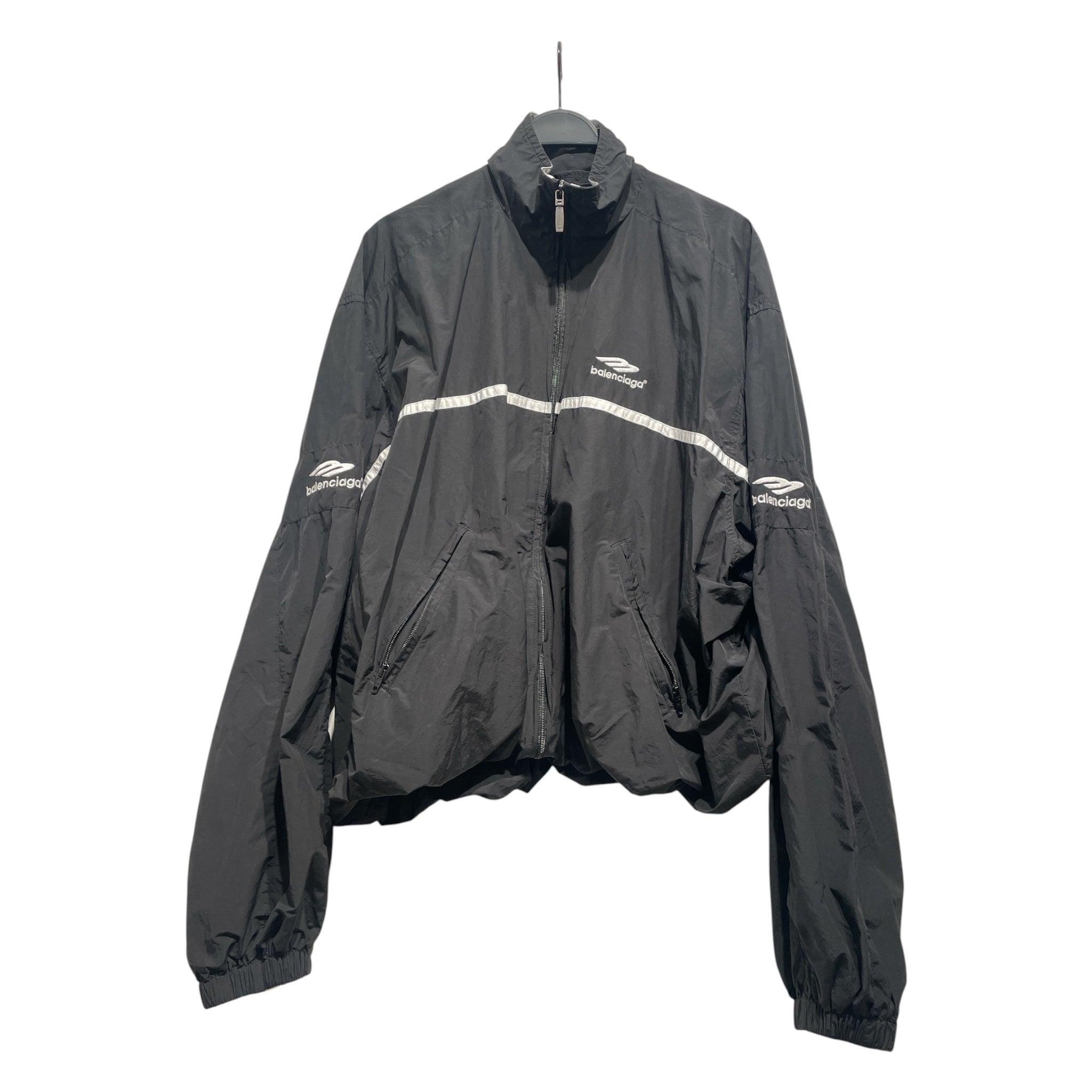 BALENCIAGA/Windbreaker/XS/Nylon/BLK/3B Sport Logo Cropped view 1