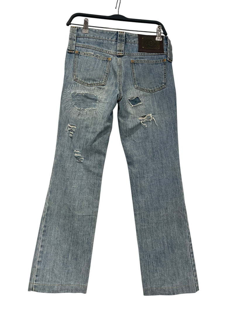 DOLCE&GABBANA/Straight Pants/38/Denim/BLU/DISTRESSED ON FRONT AND BACK