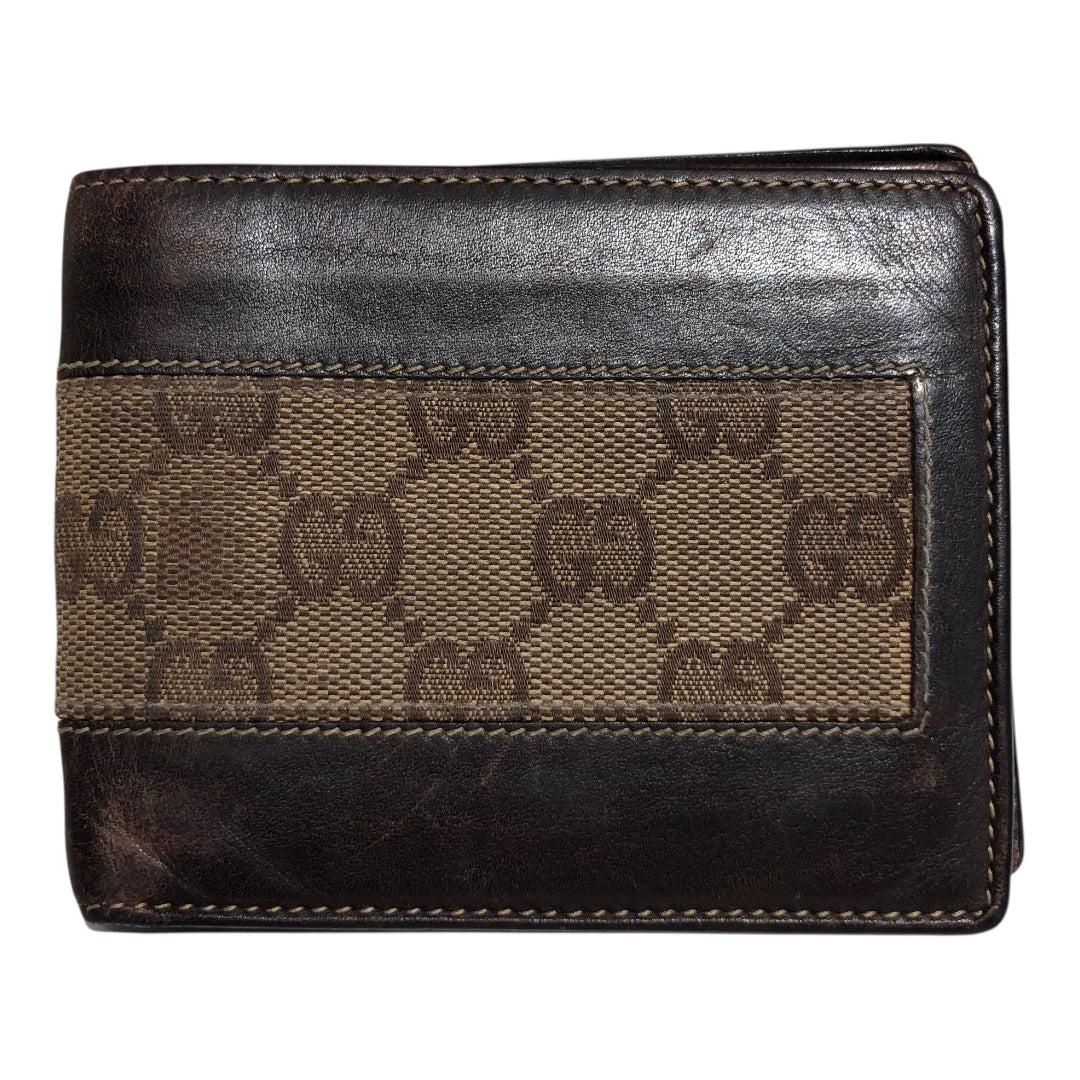 GUCCI/Bifold Wallet/Monogram/Leather/BRW/M's/Gucci Monogram Canvas Wallet view 1