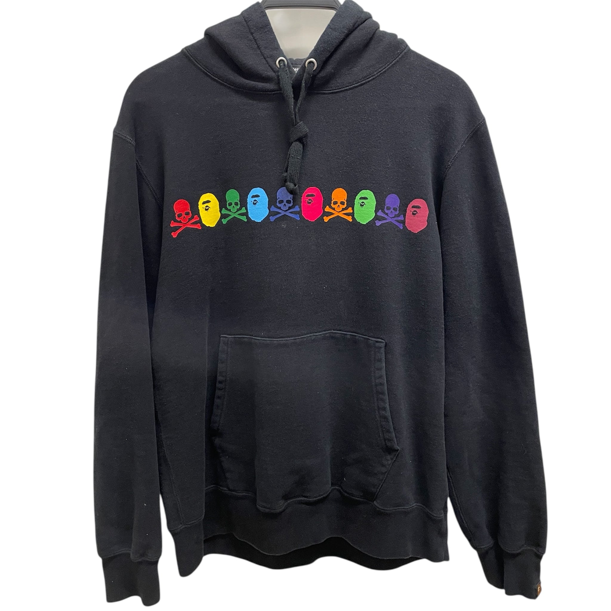 A BATHING APE/Hoodie/L/Cotton/BLK/MASTERMIND RAINBOW LOGOS view 1