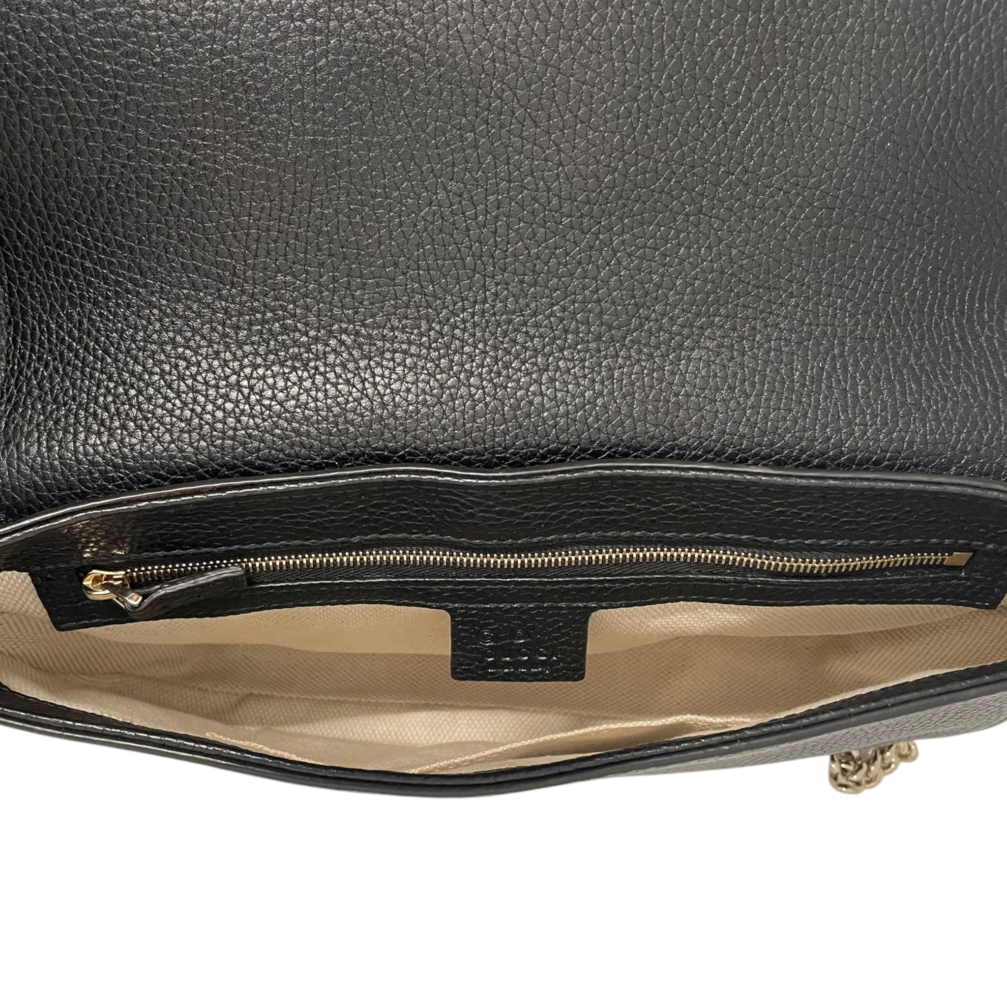GUCCI/Cross Body Bag/Leather/BLK/GOLD CHAIN SOHO view 6