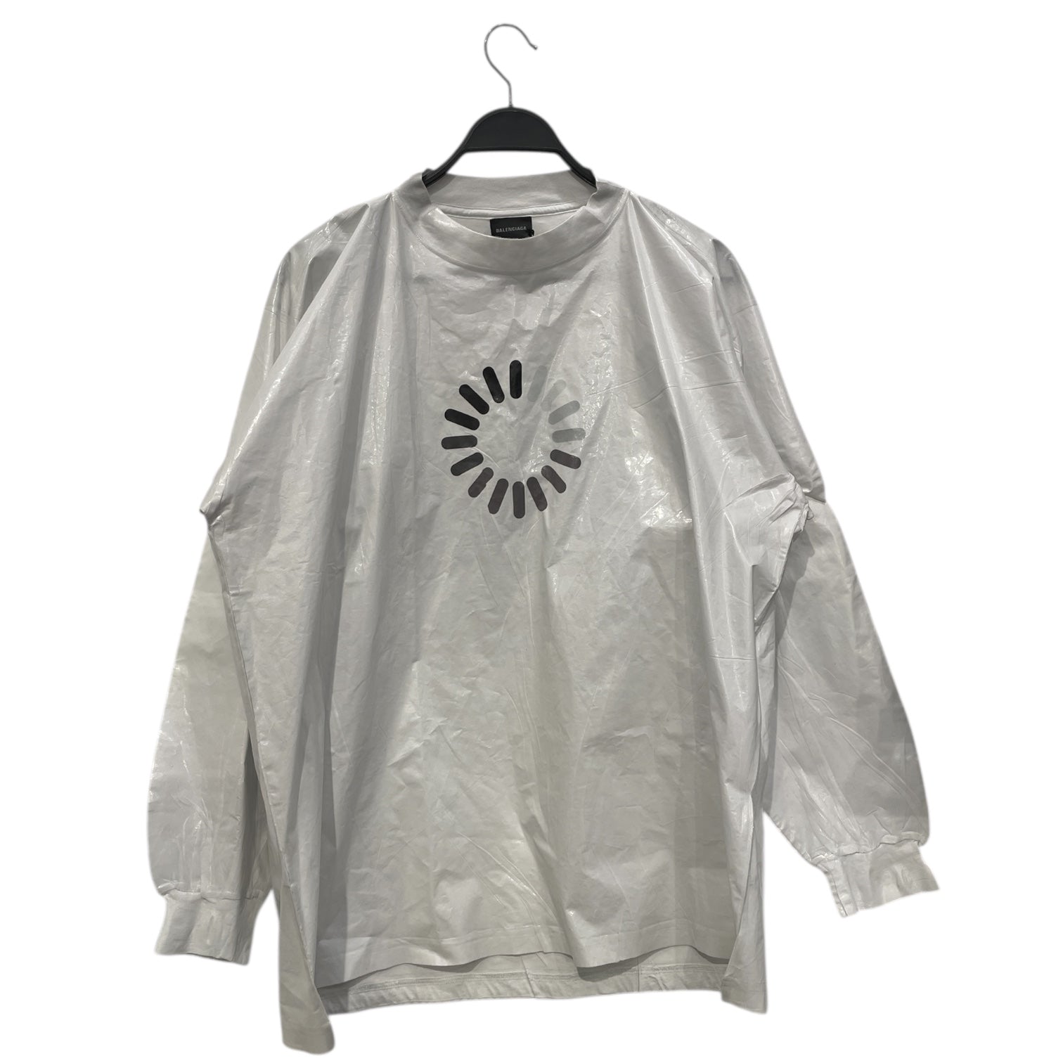 BALENCIAGA/Sweatshirt/3/WHT/ERROR 404 PLASTIC SWEATSHIRT view 1