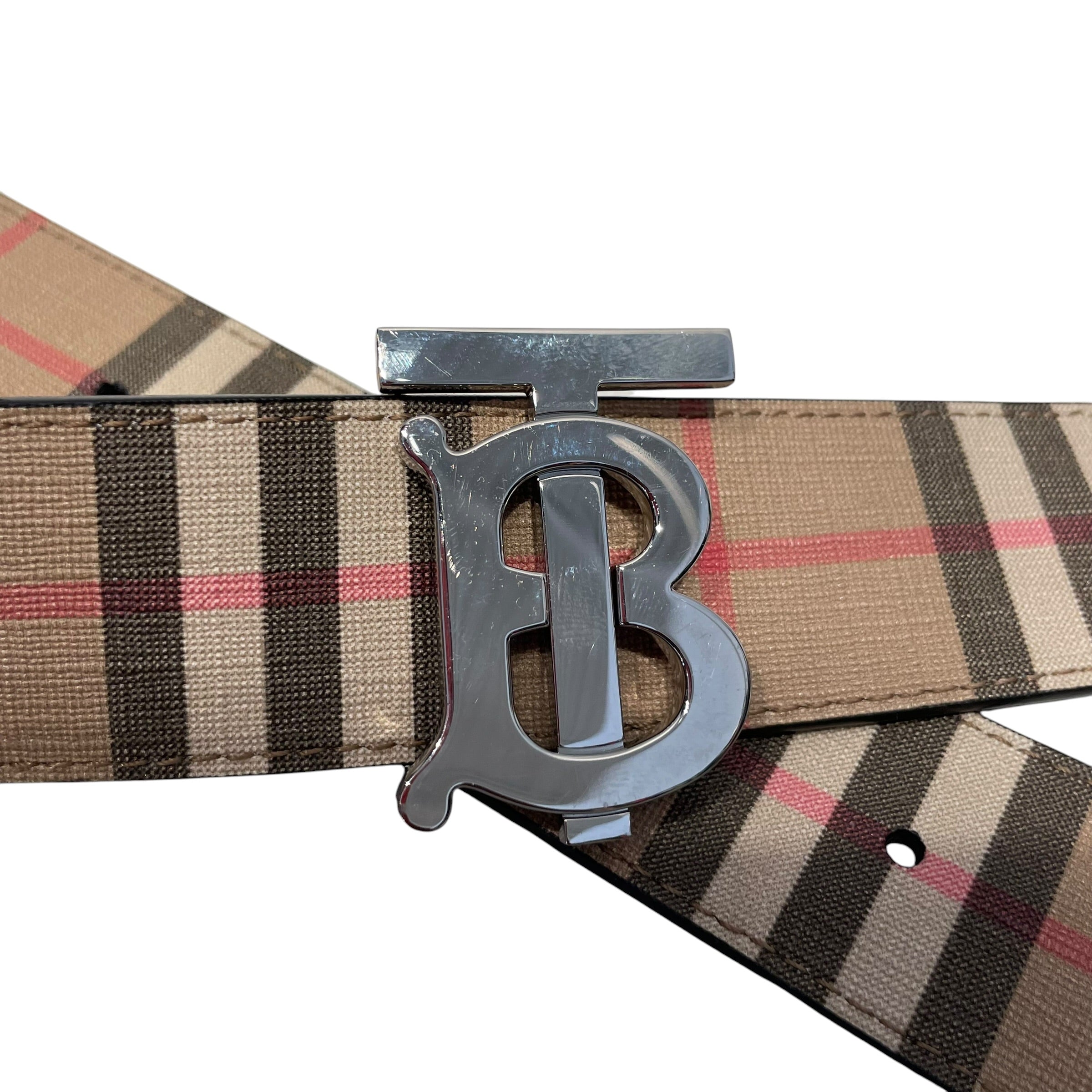 BURBERRY LONDON/Belt/Plaid/Leather/BEG/M's/TB NOVA CHECK view 3