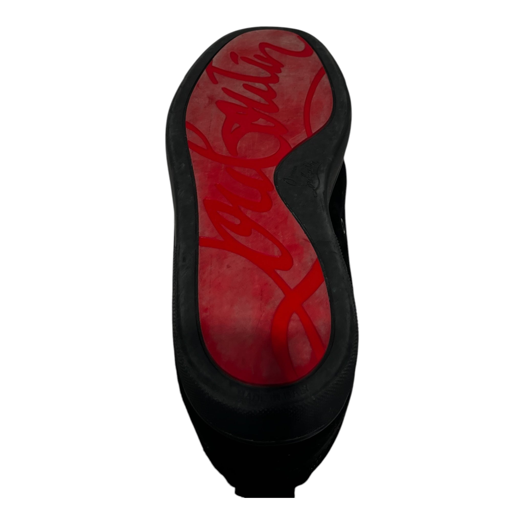 Christian Louboutin/Low-Sneakers/EU 44/Suede/BLK/Suede Spike view 4