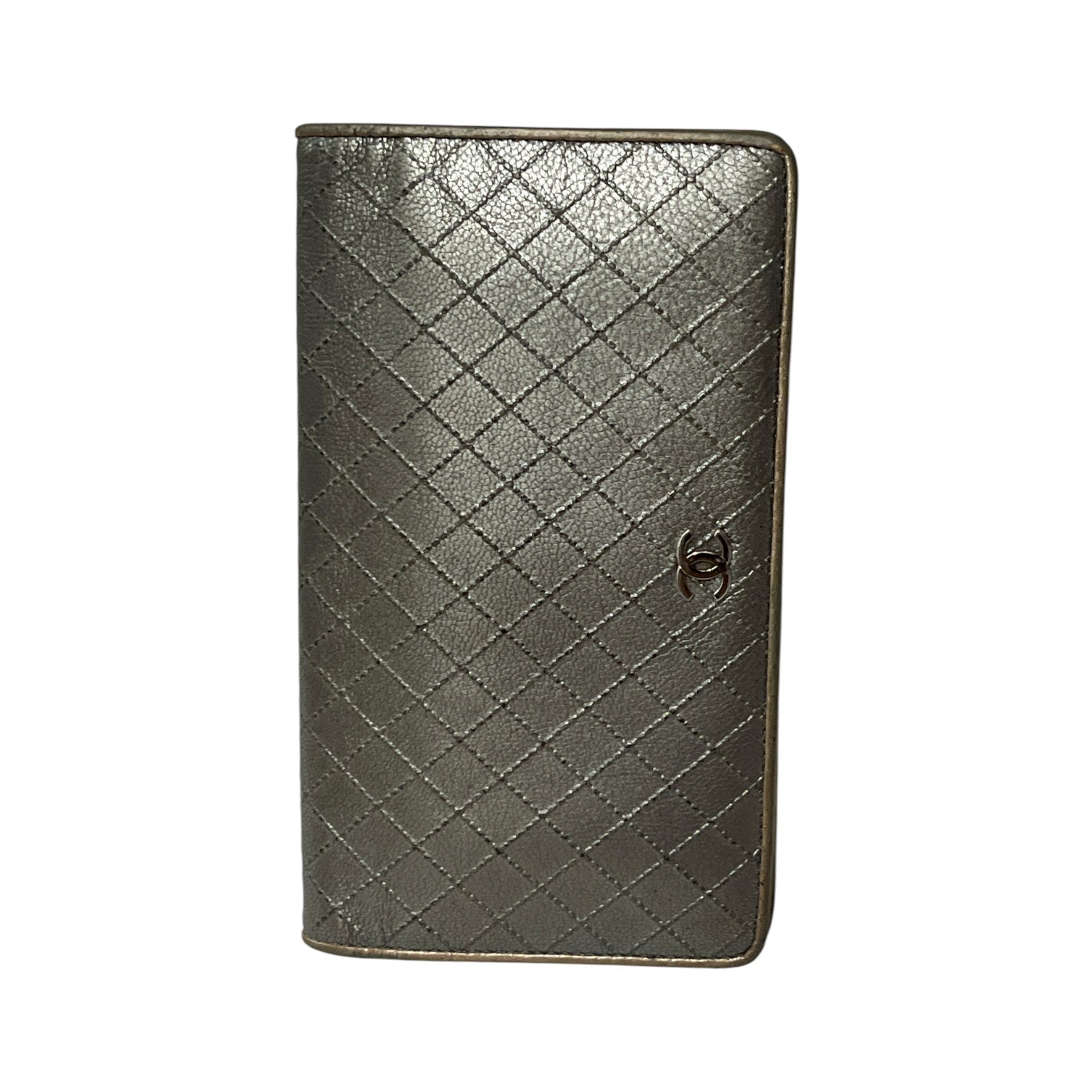 CHANEL/Long Wallet/Leather/SLV/Diamond quilted wallet view 2