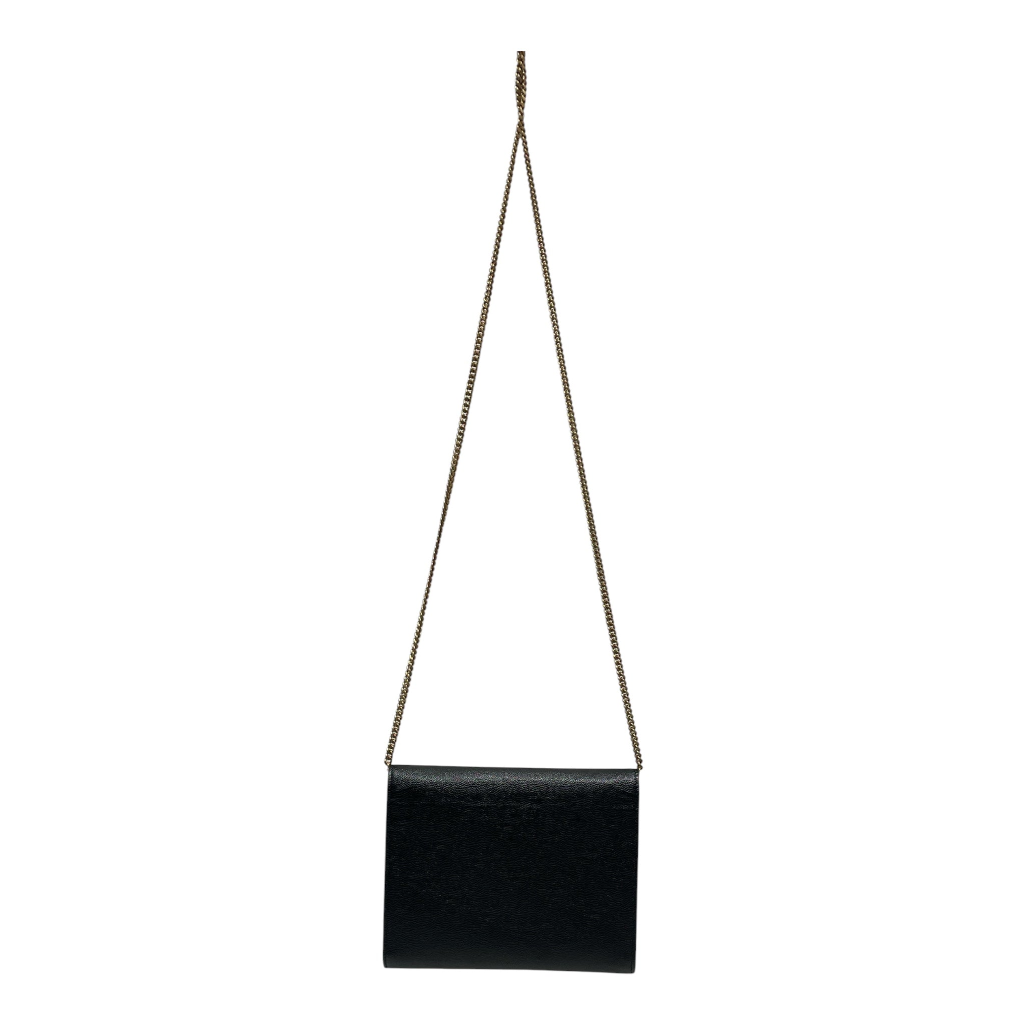 SAINT LAURENT/Cross Body Bag/Leather/BLK/Grain Leather Cassandra Chain view 2