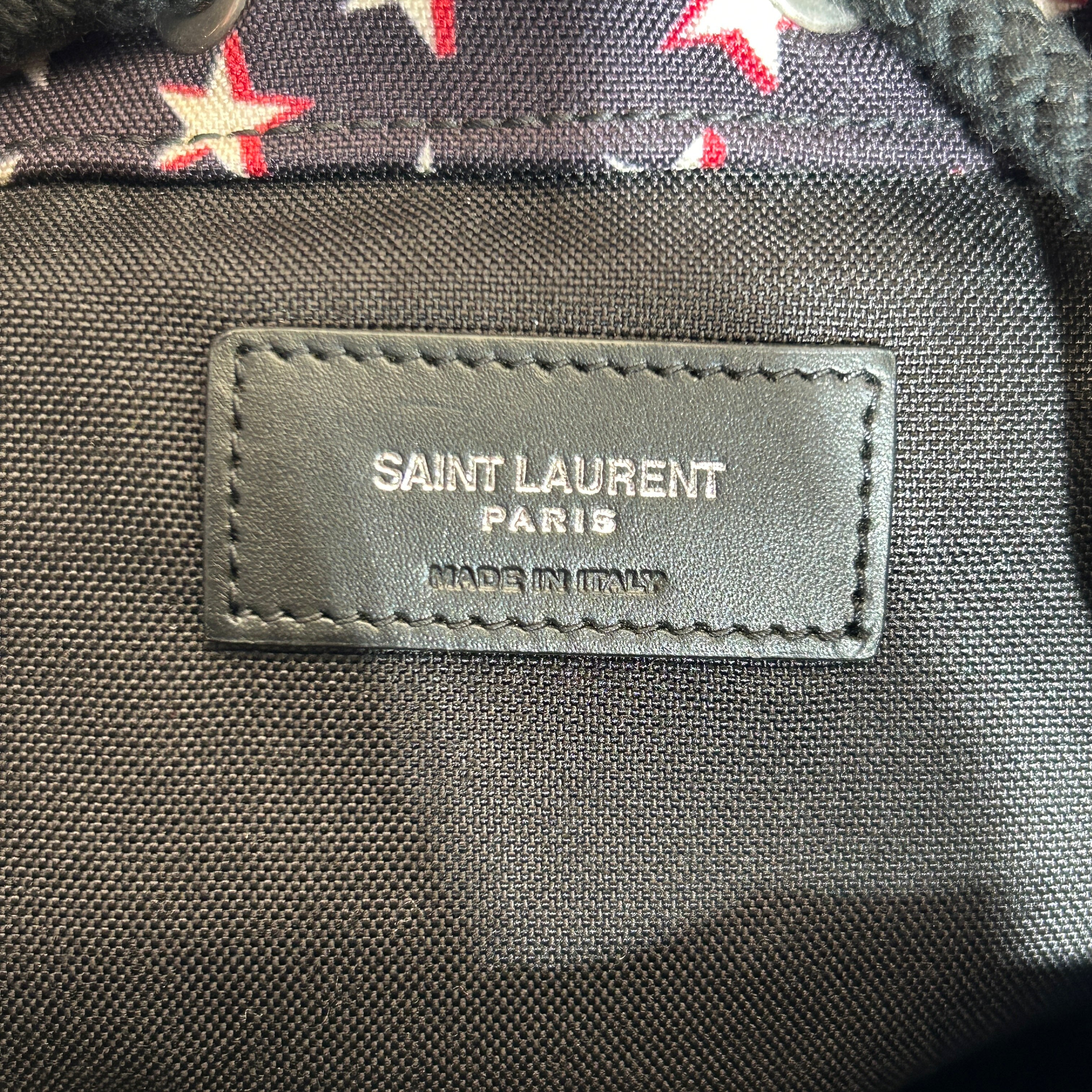 SAINT LAURENT/Backpack/Cotton/BLK/RED AND WHITE STARS view 5