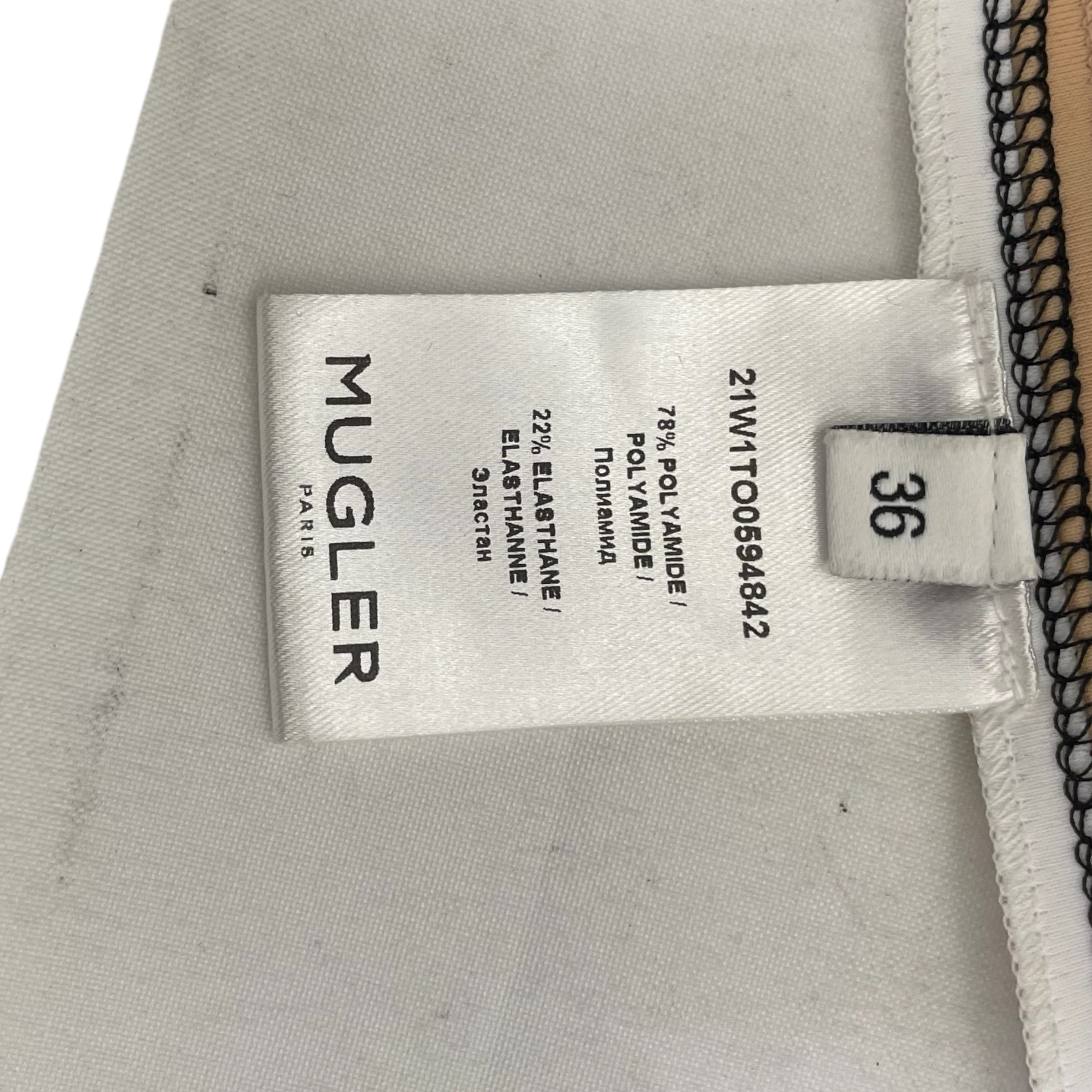MUGLER/T-Shirt/36/Stripe/Polyester/MLT/Neon/Cream/Black/Green/White view 4