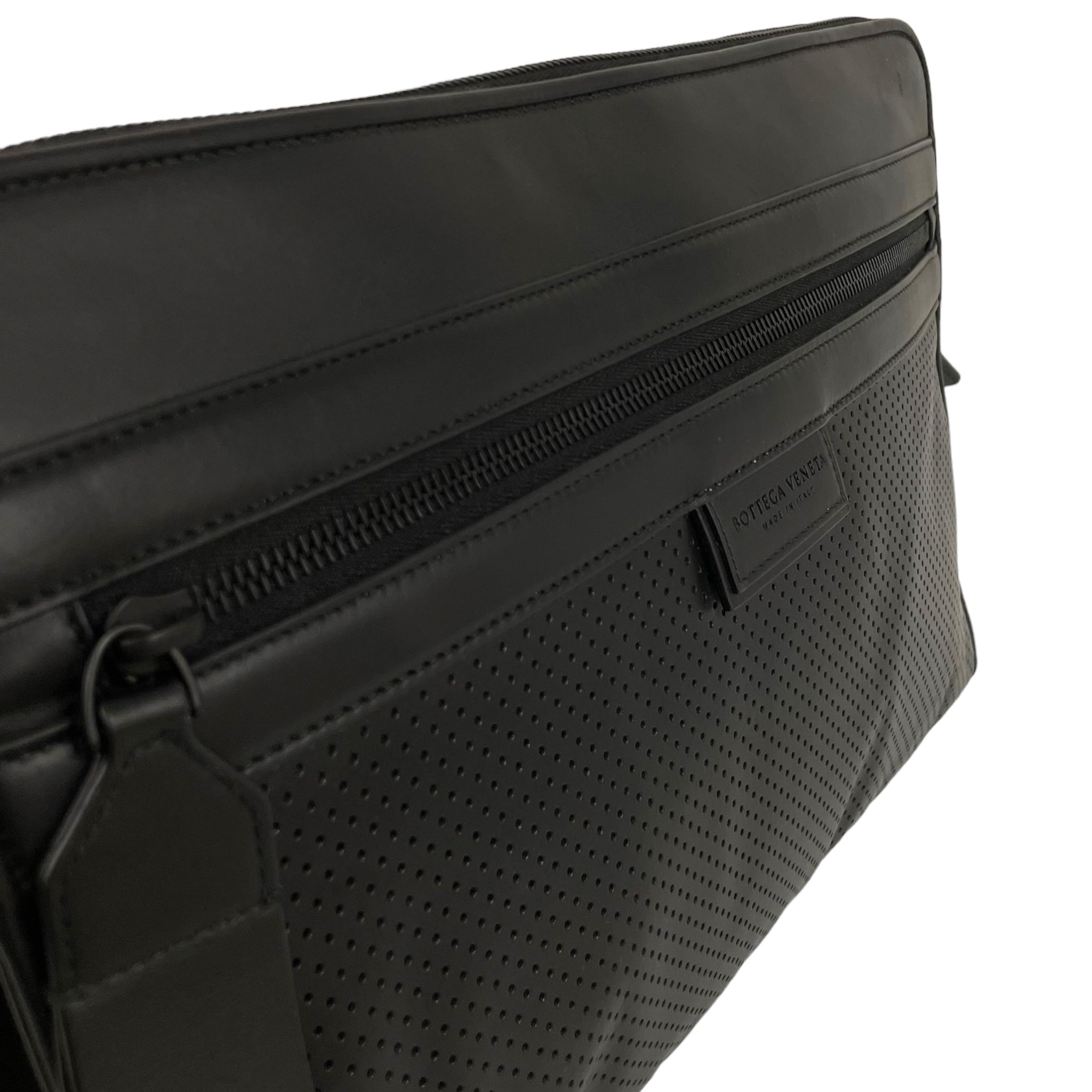 BOTTEGA VENETA/Clutch Bag/Leather/BLK/DOTS BIG ZIPPER view 6