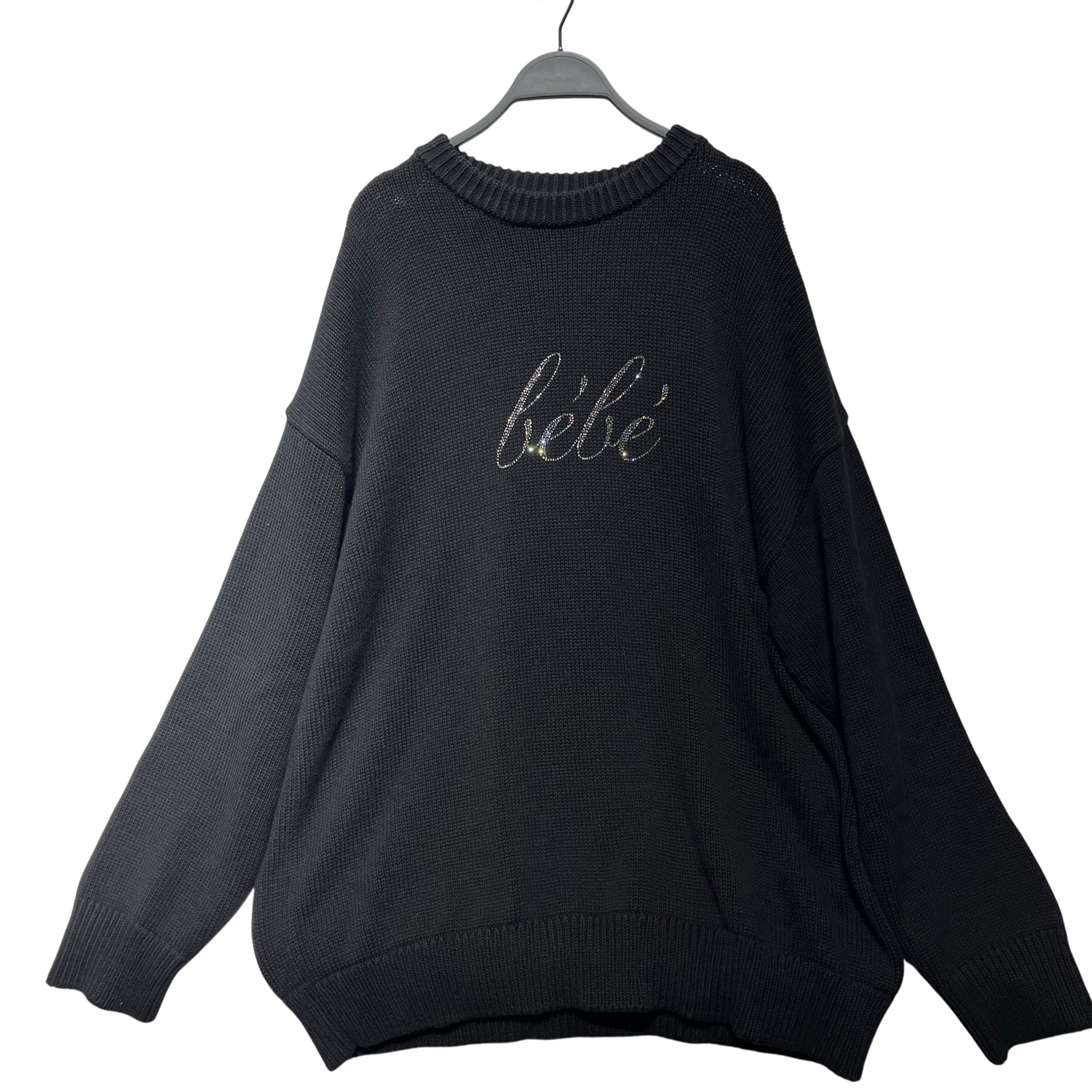 BALENCIAGA/Sweater/M/Cotton/BLK/BEDAZZLE BEBE view 1