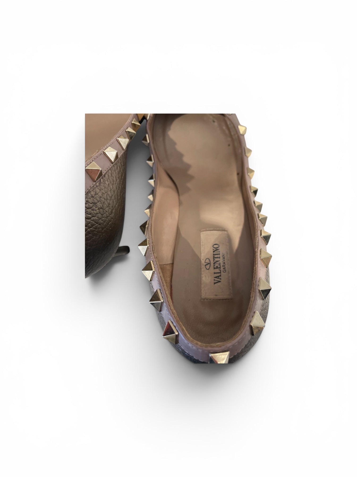 VALENTINO GARAVANI/Heels/EU 40.5/Leather/BEG/Rockstud Point view 3