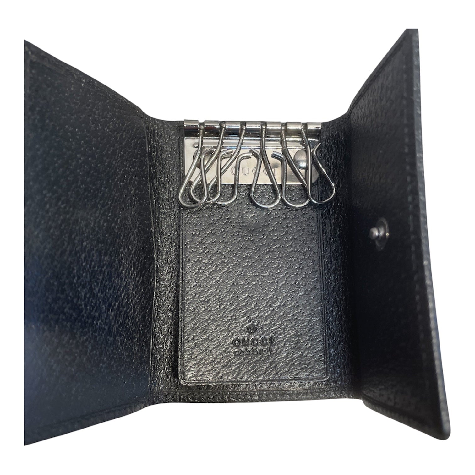 GUCCI/Wallet/Monogram/BLK/M's/key wallet, canvas view 4