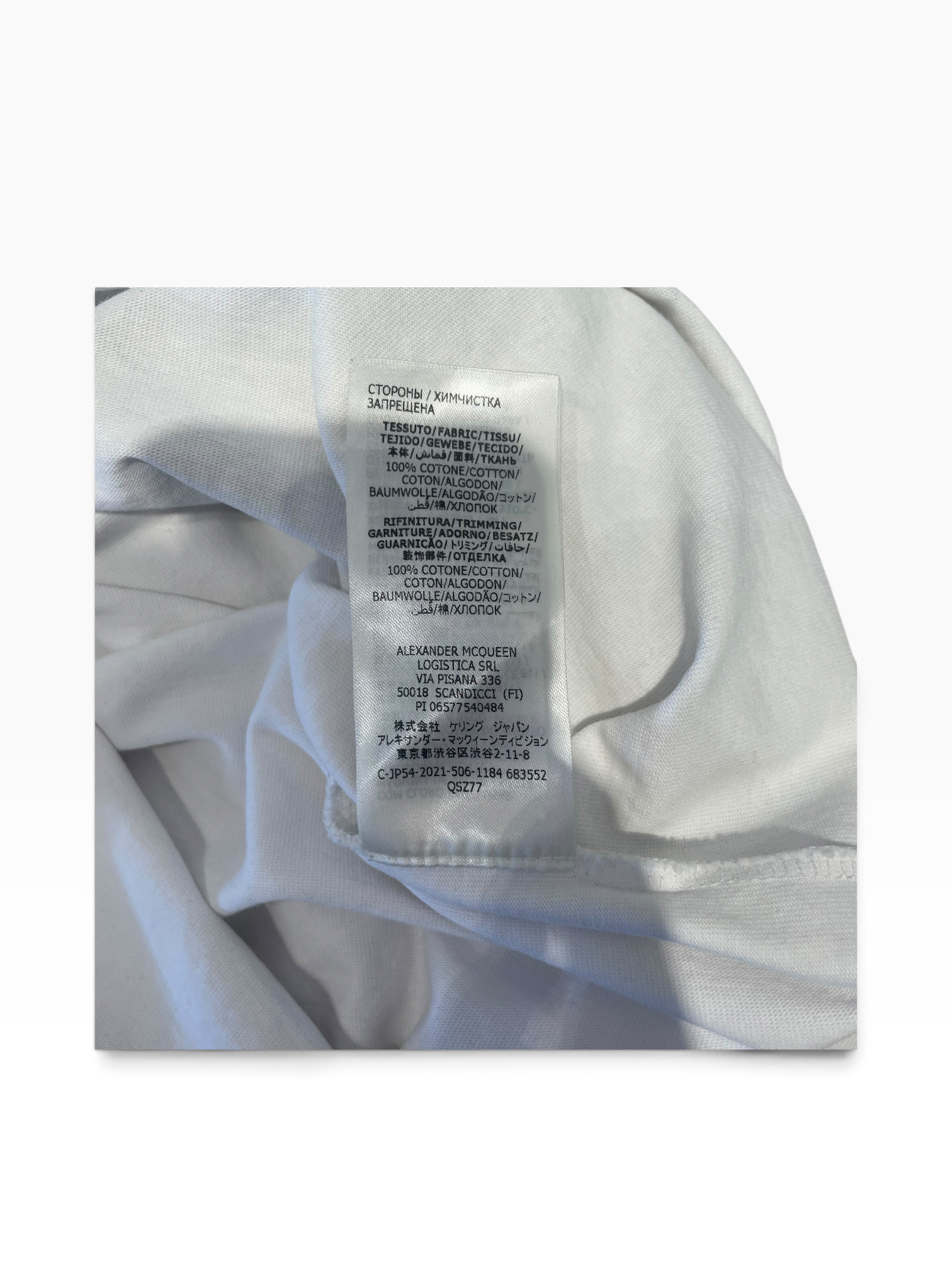 Alexander McQueen/T-Shirt/XS/Cotton/WHT/All Over Print/ view 6