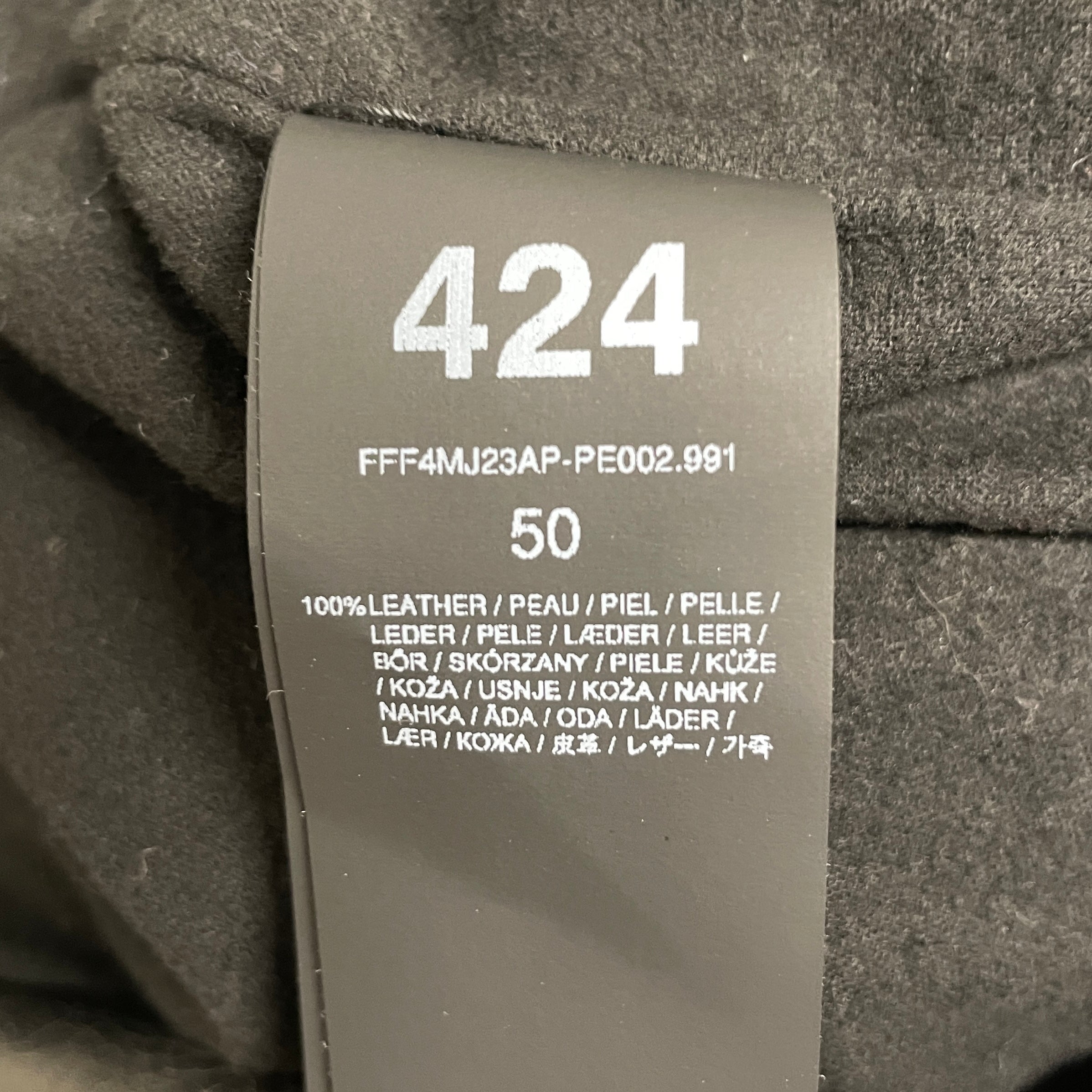 424(FourTwoFour)/Leather Jkt/50/Leather/GRY/GRY WASH TRUCKER/ BUTTON UP view 4