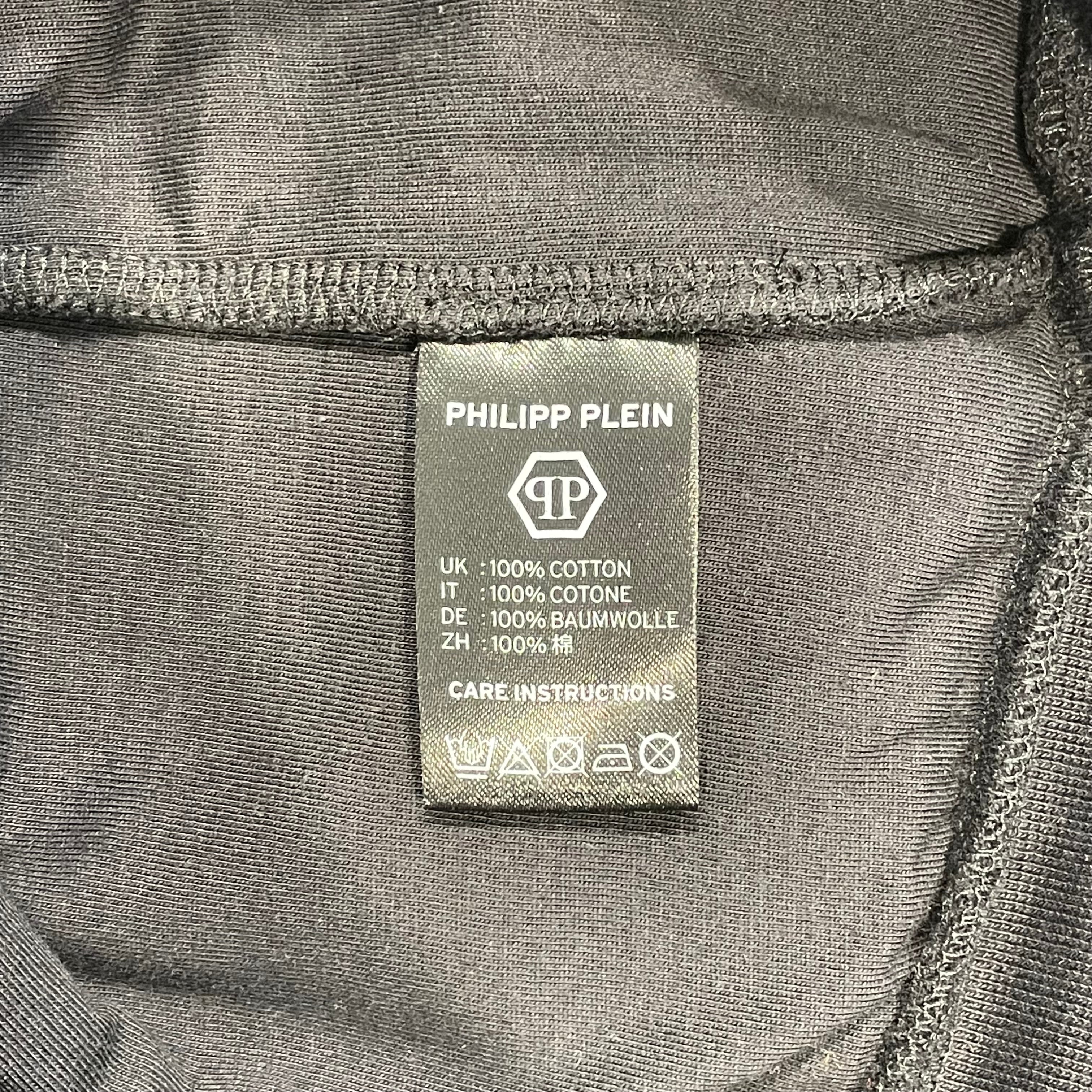 PHILIPP PLEIN/Zip Up Hoodie/XXL/Graphic/Cotton/BLK/ view 4