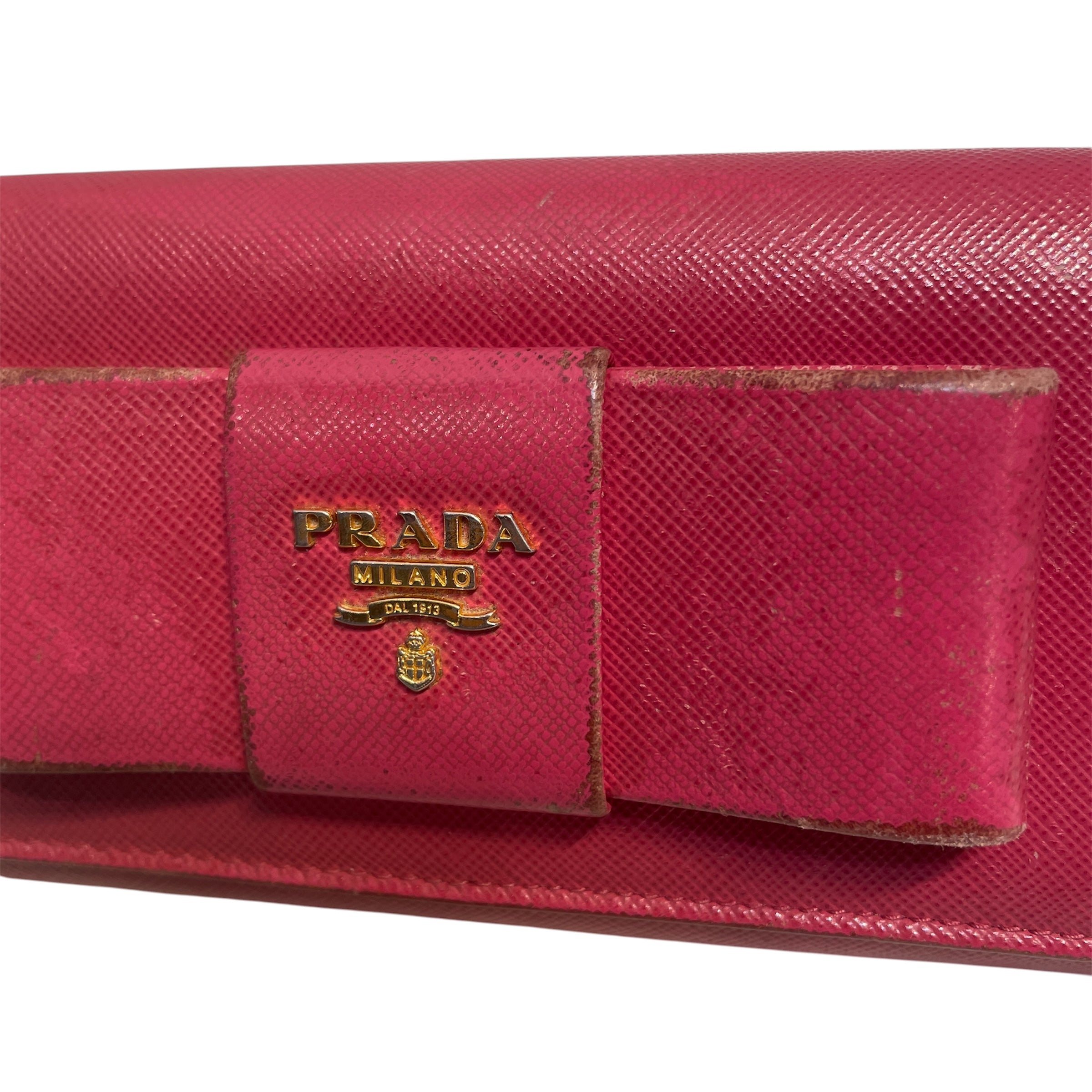 PRADA/Wallet/Leather/PNK/L's/SAFFIANO BOW CONTINENTAL view 7