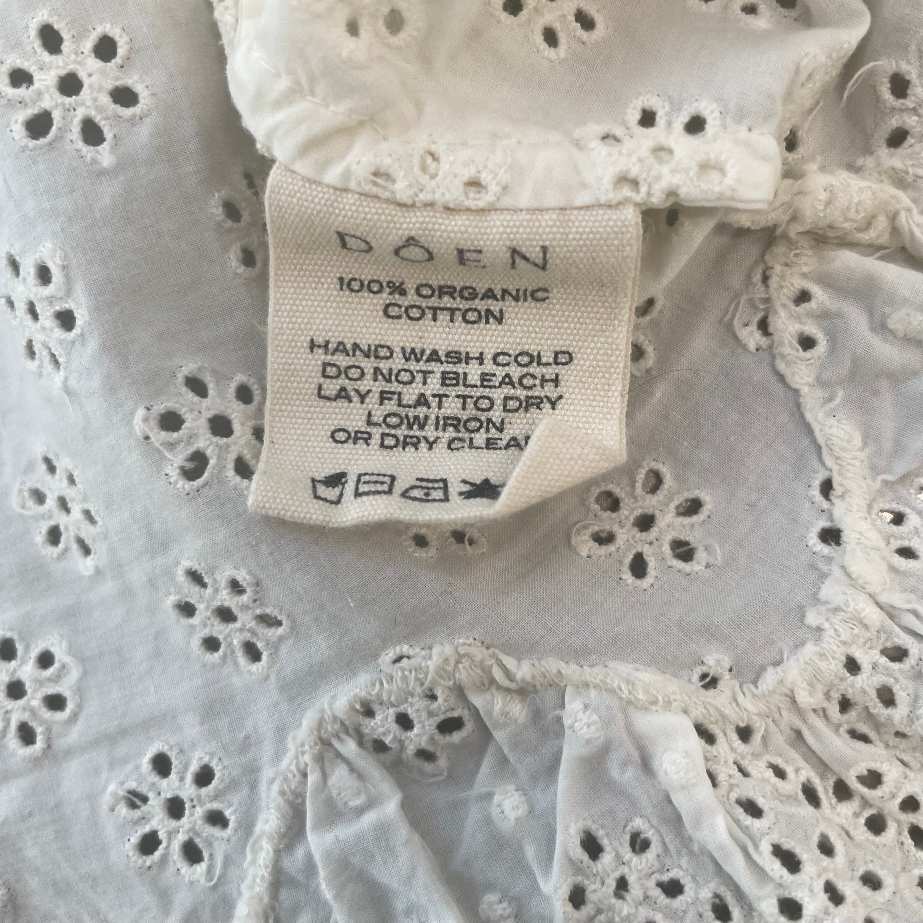DOEN/LS Blouse/M/WHT/LACE/CUFF/BOTTON view 4