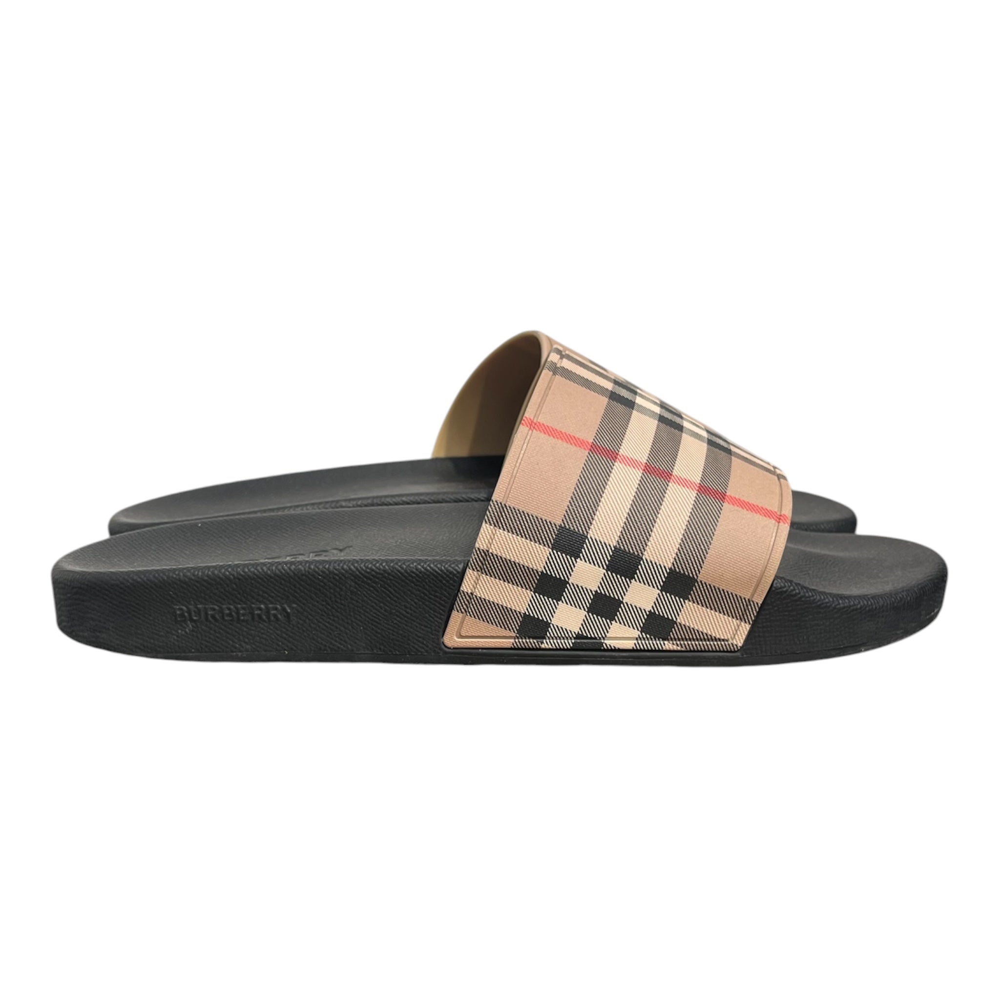 BURBERRY/Sandals/EU 44/Plaid/KHK/SIGNATURE VINTAGE CHECK SLIDES view 2