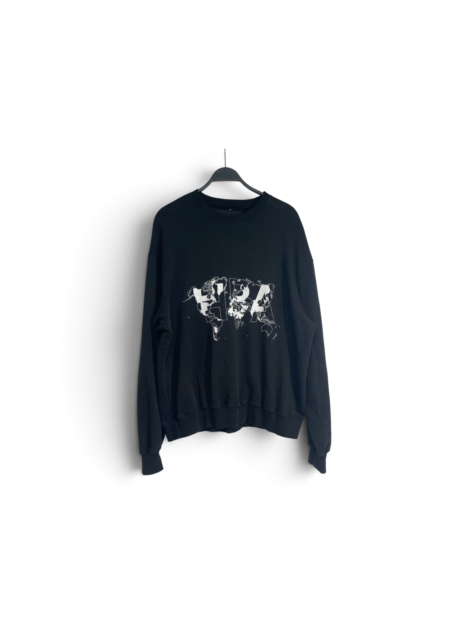 HOOD BY AIR./Sweater/L/Graphic/Cotton/BLK/world map view 1