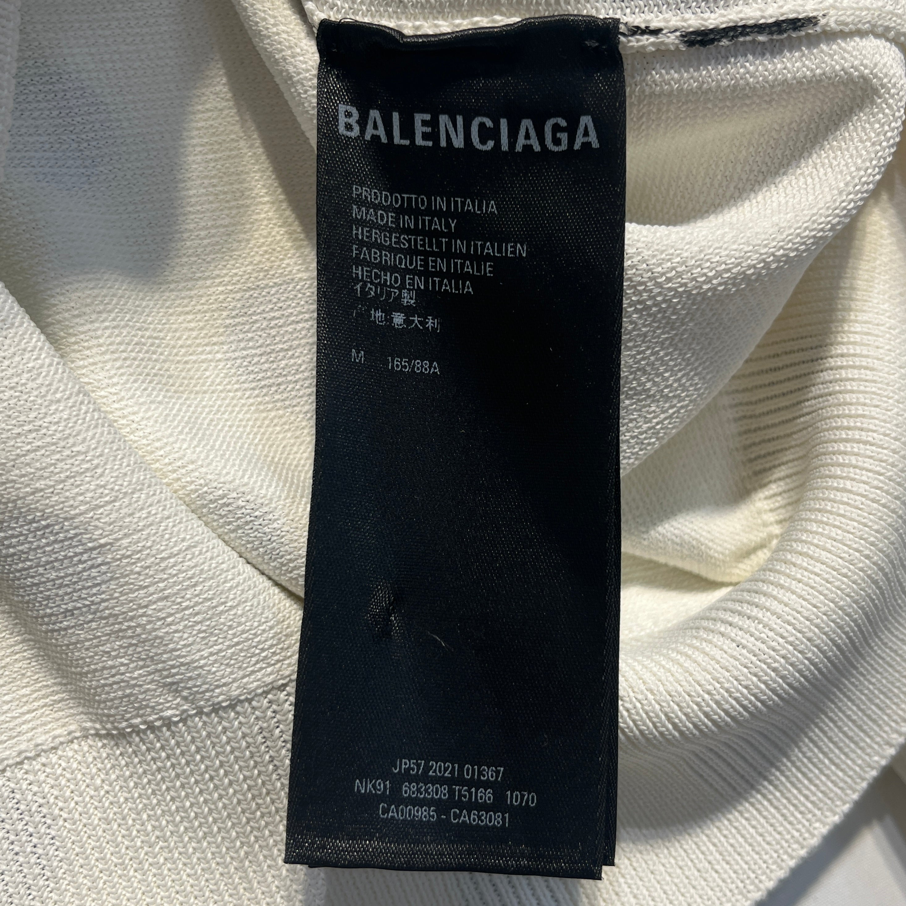 BALENCIAGA/Sweater/M/Polka dot/Cotton/WHT/POLKA DOT DRIP KNIT SWEATER view 4