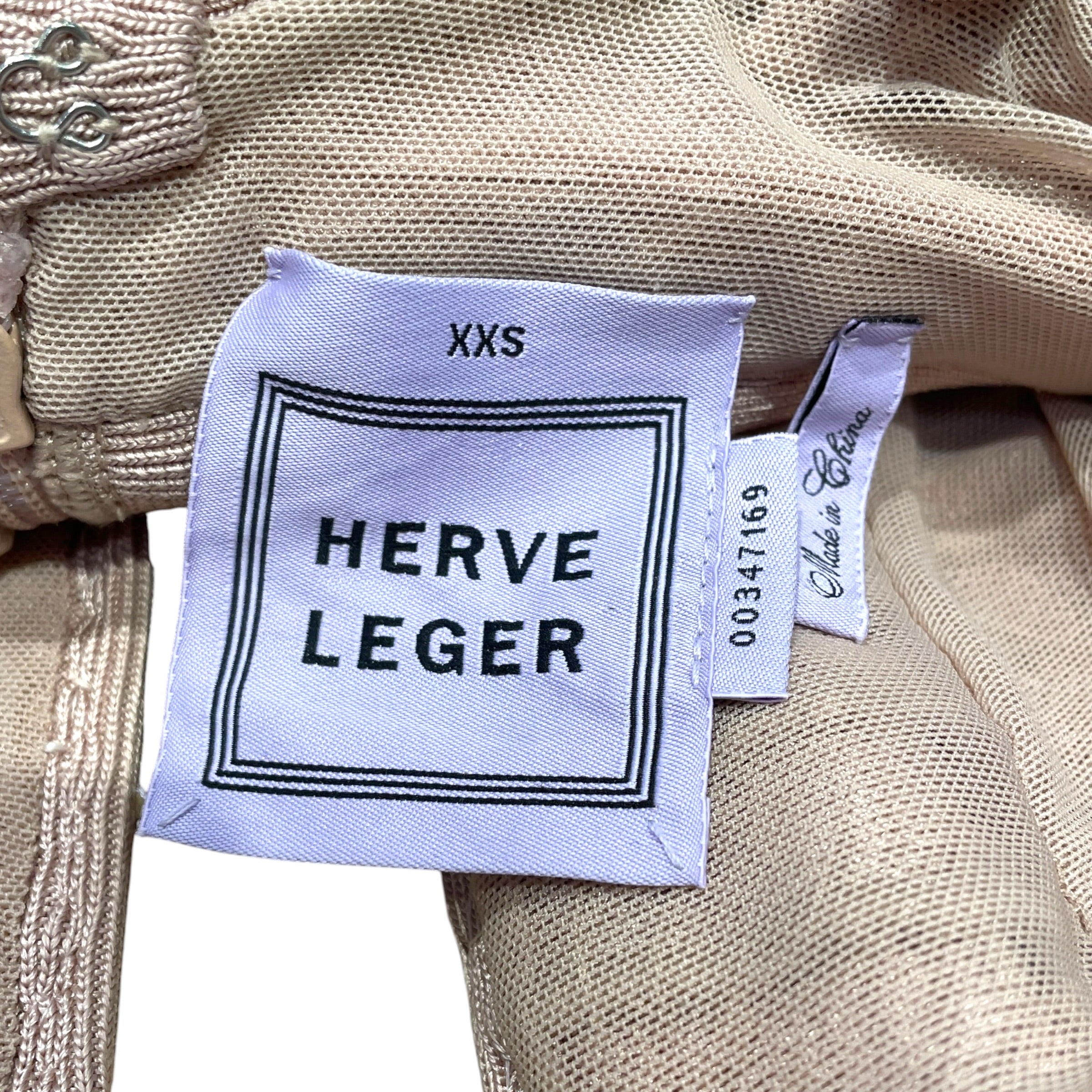 Herve Leger/SL Dress/XXS/Cotton/PNK/Jewel Cleavage view 3