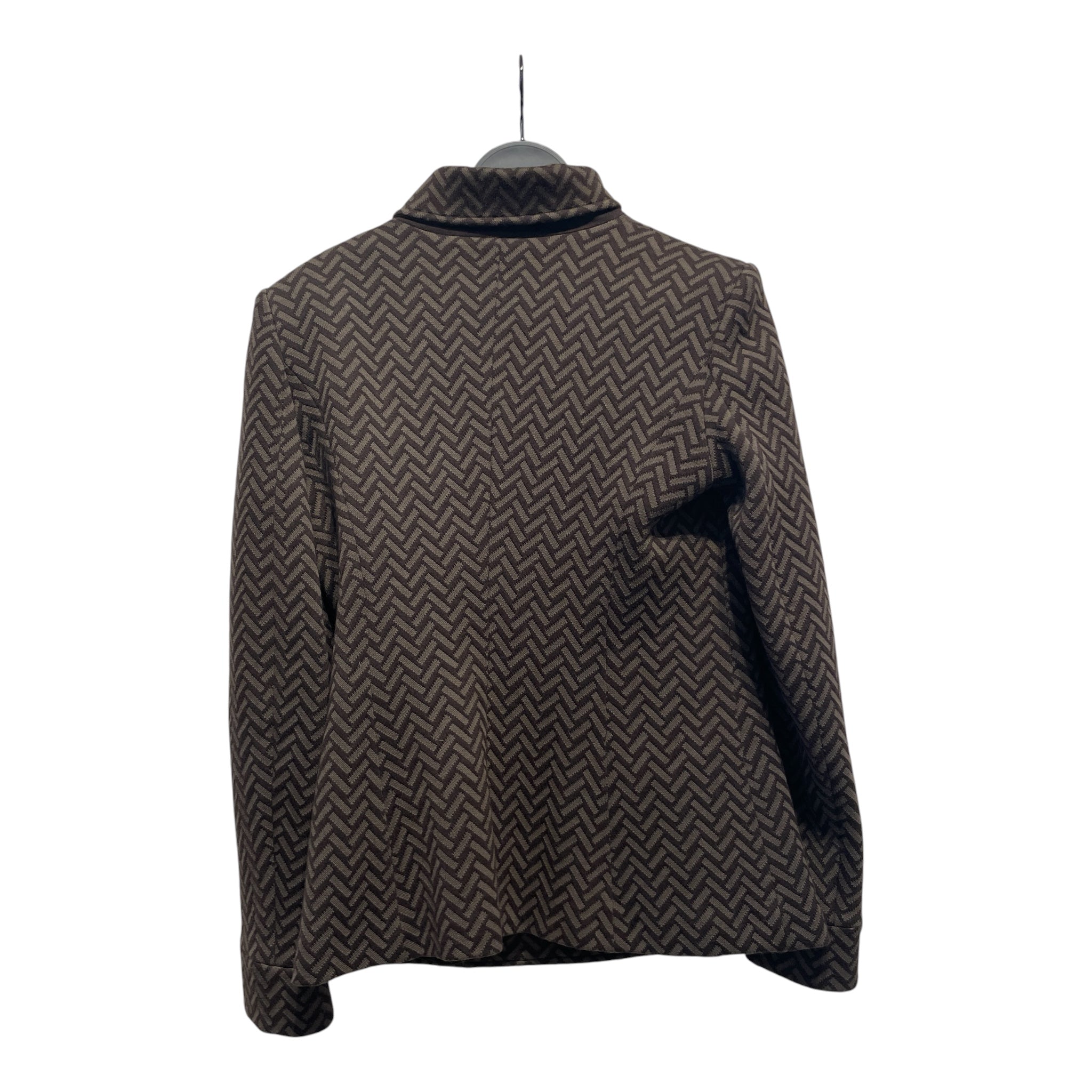 GIORGIO ARMANI/Jacket/46/All Over Print/Polyester/BRW/DOUBLE BREASTED HIGH COLLAR view 2