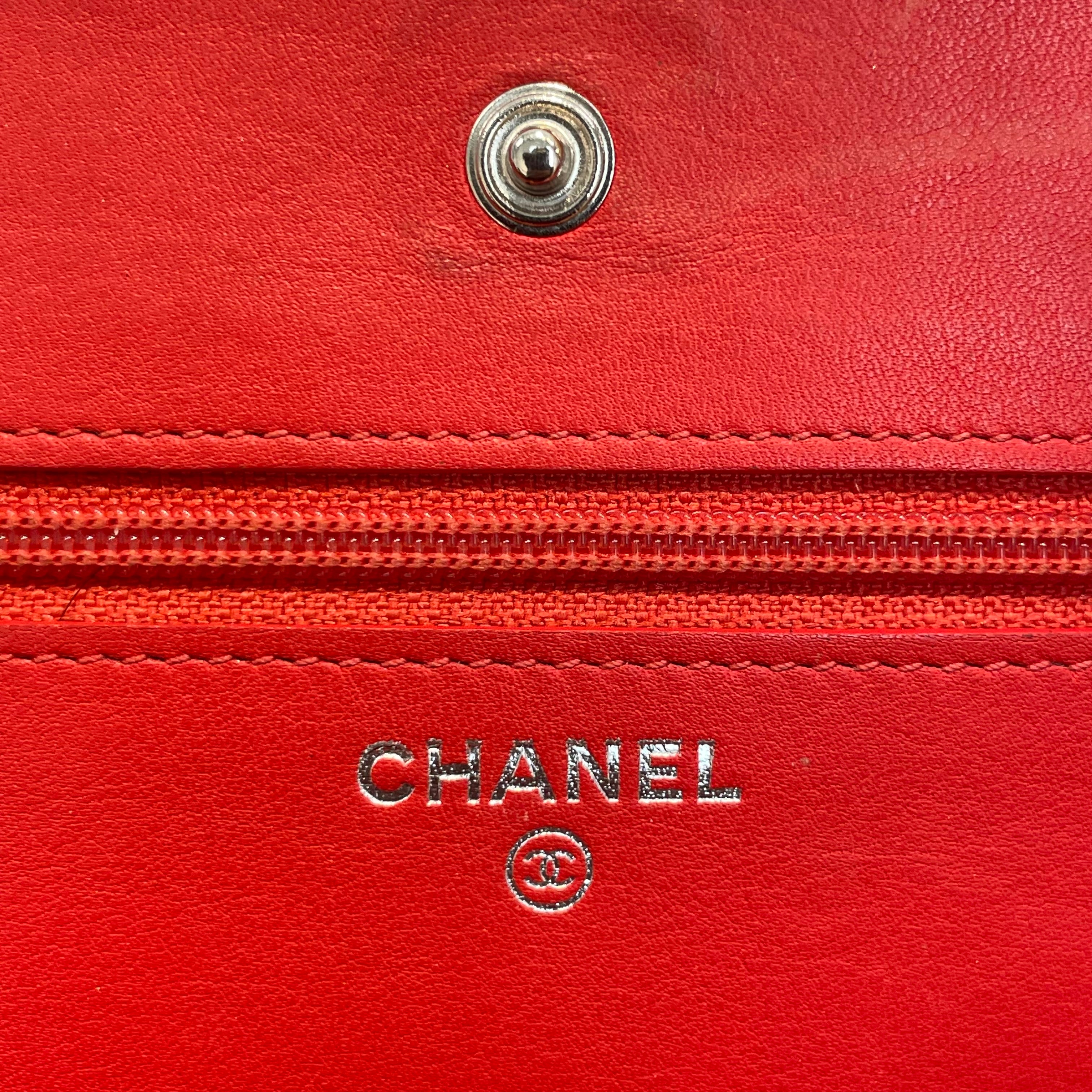 CHANEL/Cross Body Bag/Leather/RED/CHAIN STRAP, SLV HARDWARE view 11