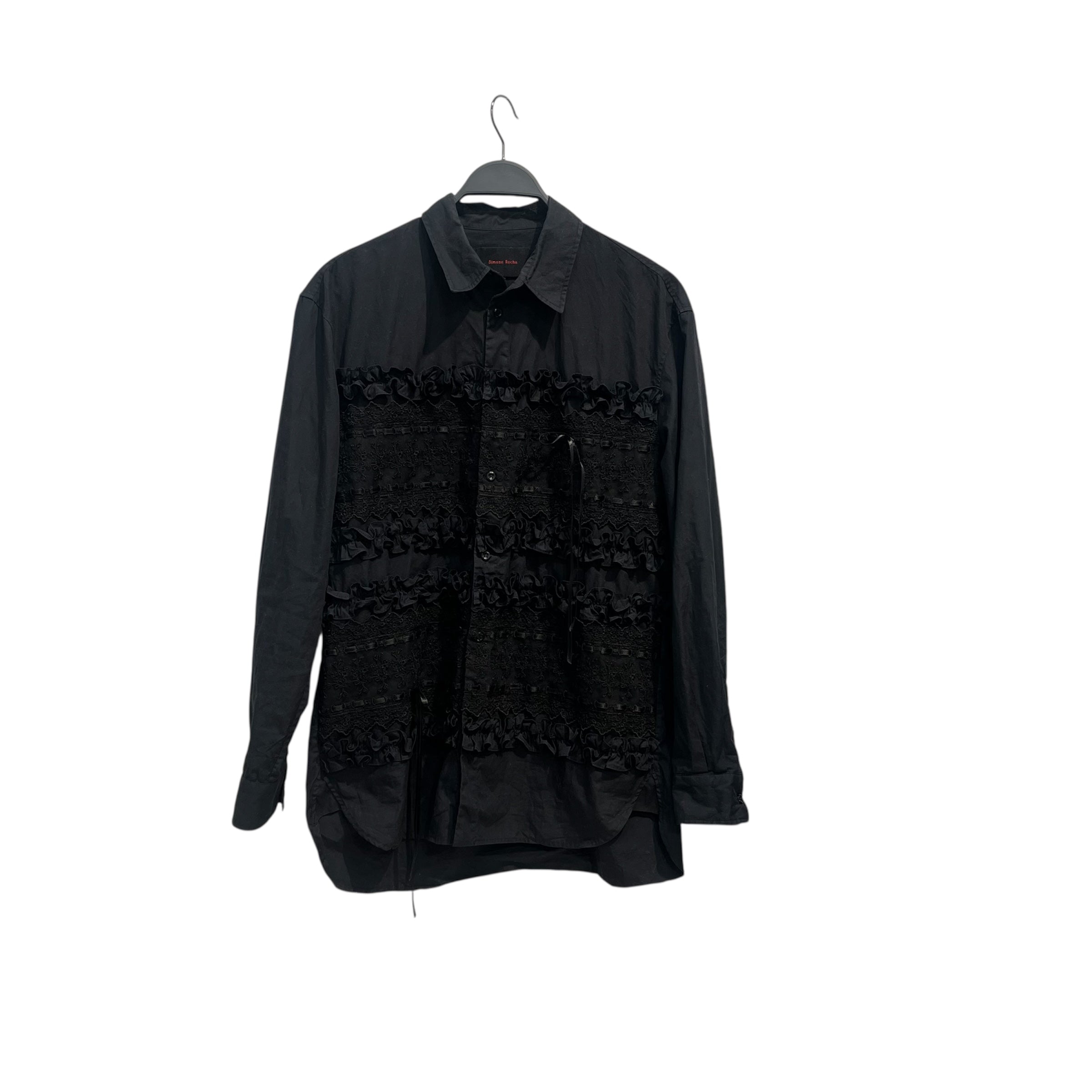 SIMONE ROCHA/LS Shirt/S/Cotton/BLK/CORSET LACE LS SHIRT view 1