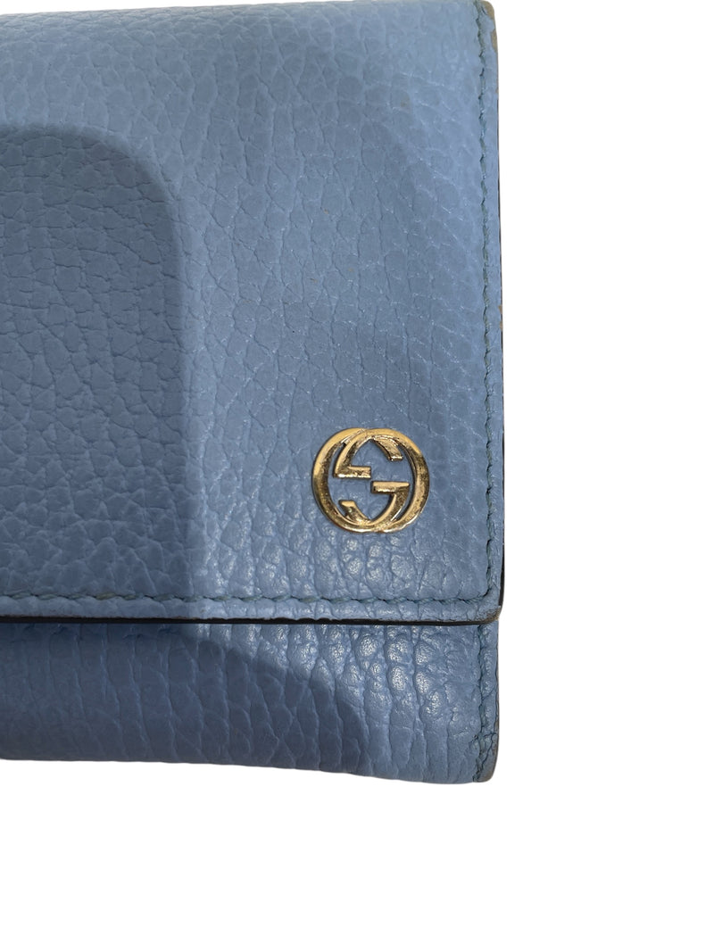 GUCCI/Long Wallet/Leather/BLU/Interlocking GG Long Wallet