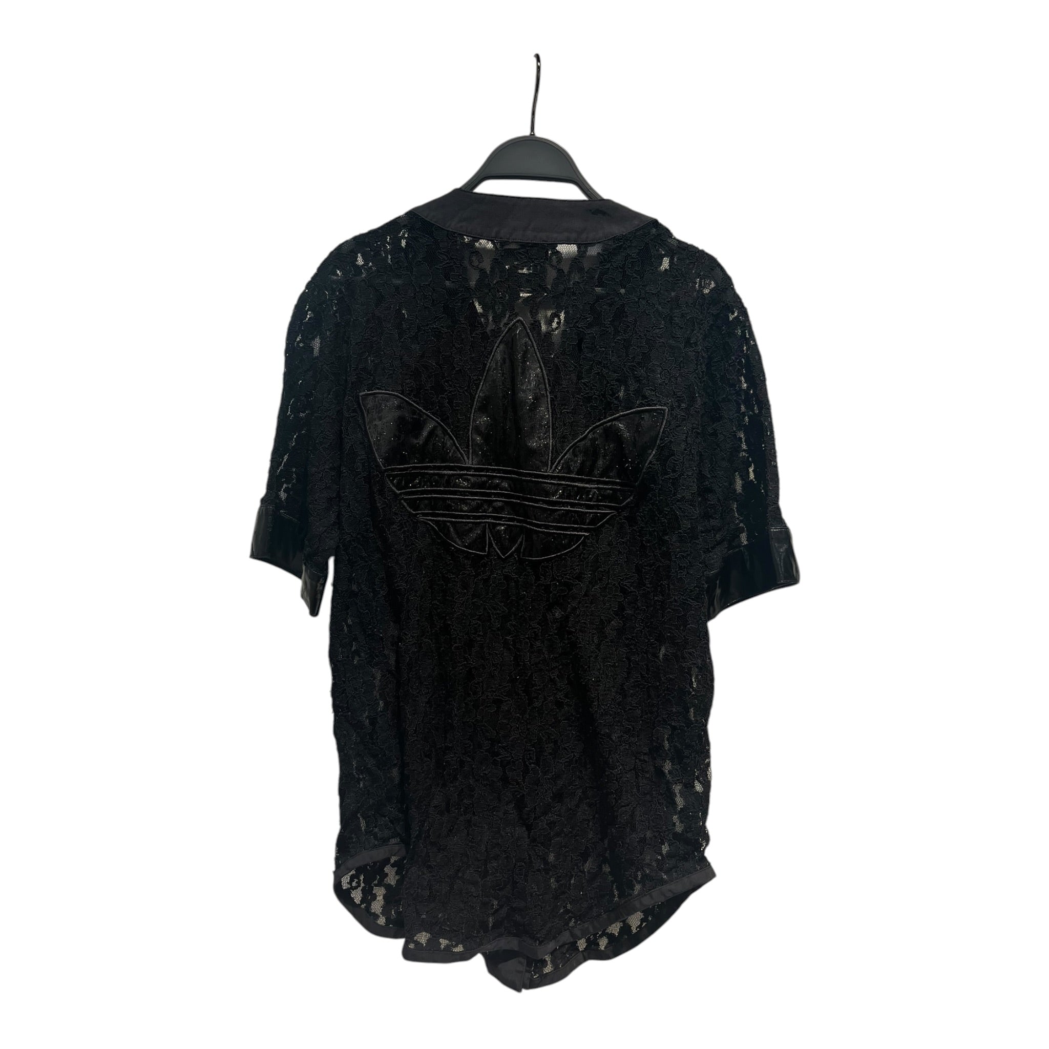 JEREMY SCOTT/SS Shirt/M/Polyester/BLK/Lace Button Up view 2