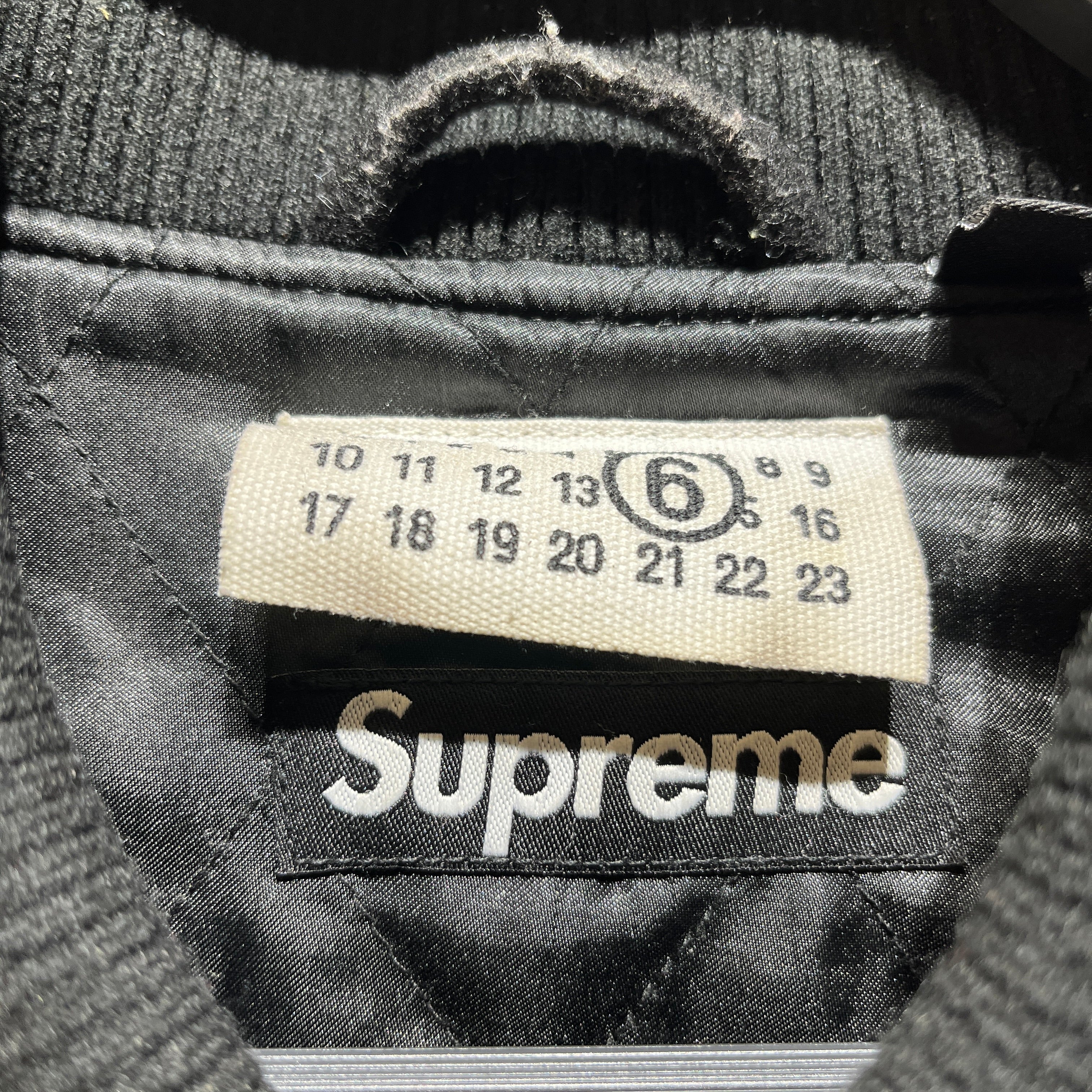 Supreme/MM6/Jacket/L/Leather/BLK/SPLIT VARSITY view 5