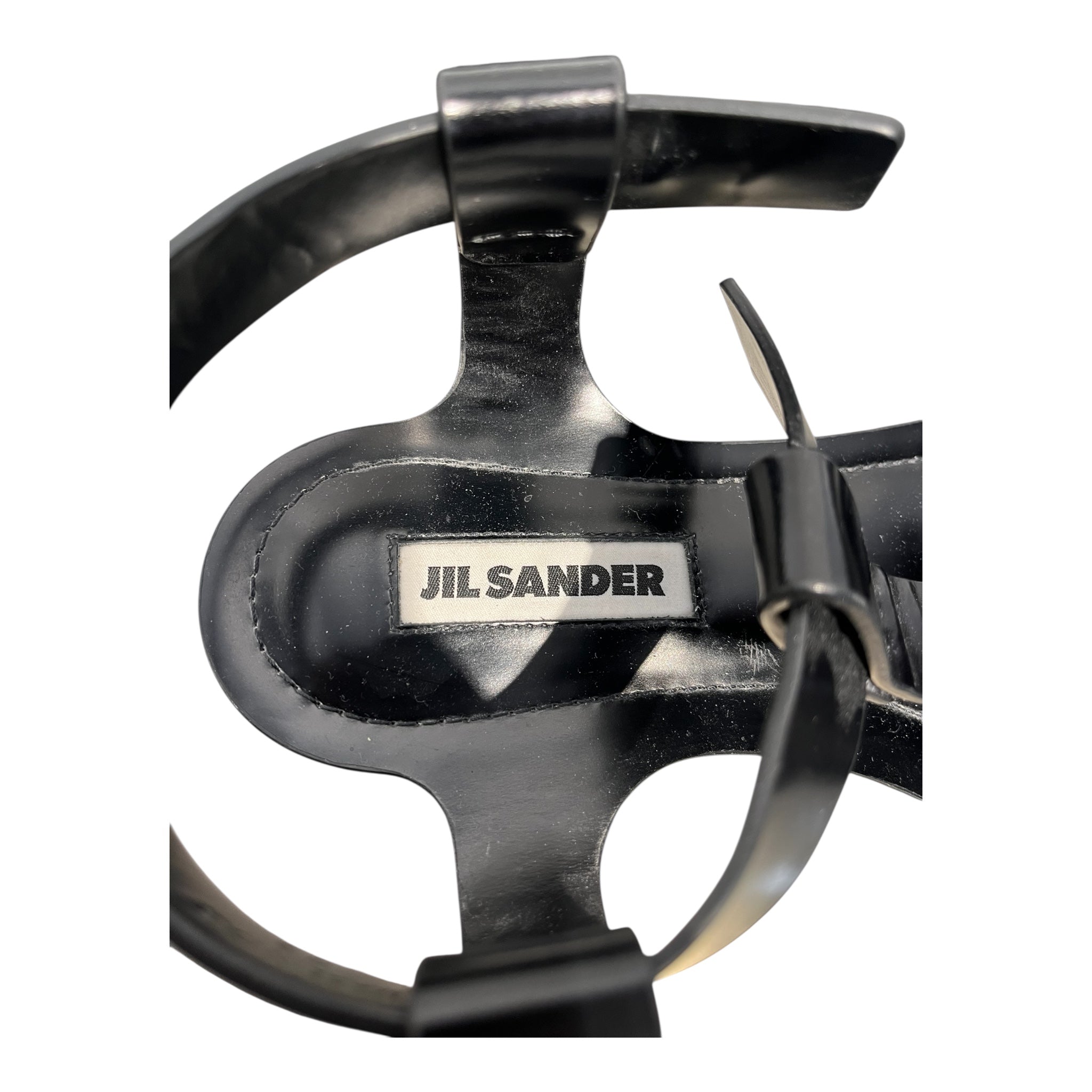 JIL SANDER/Sandals/EU 38/Faux Leather/BLK/EXCESS LEATHER SANDAL view 7