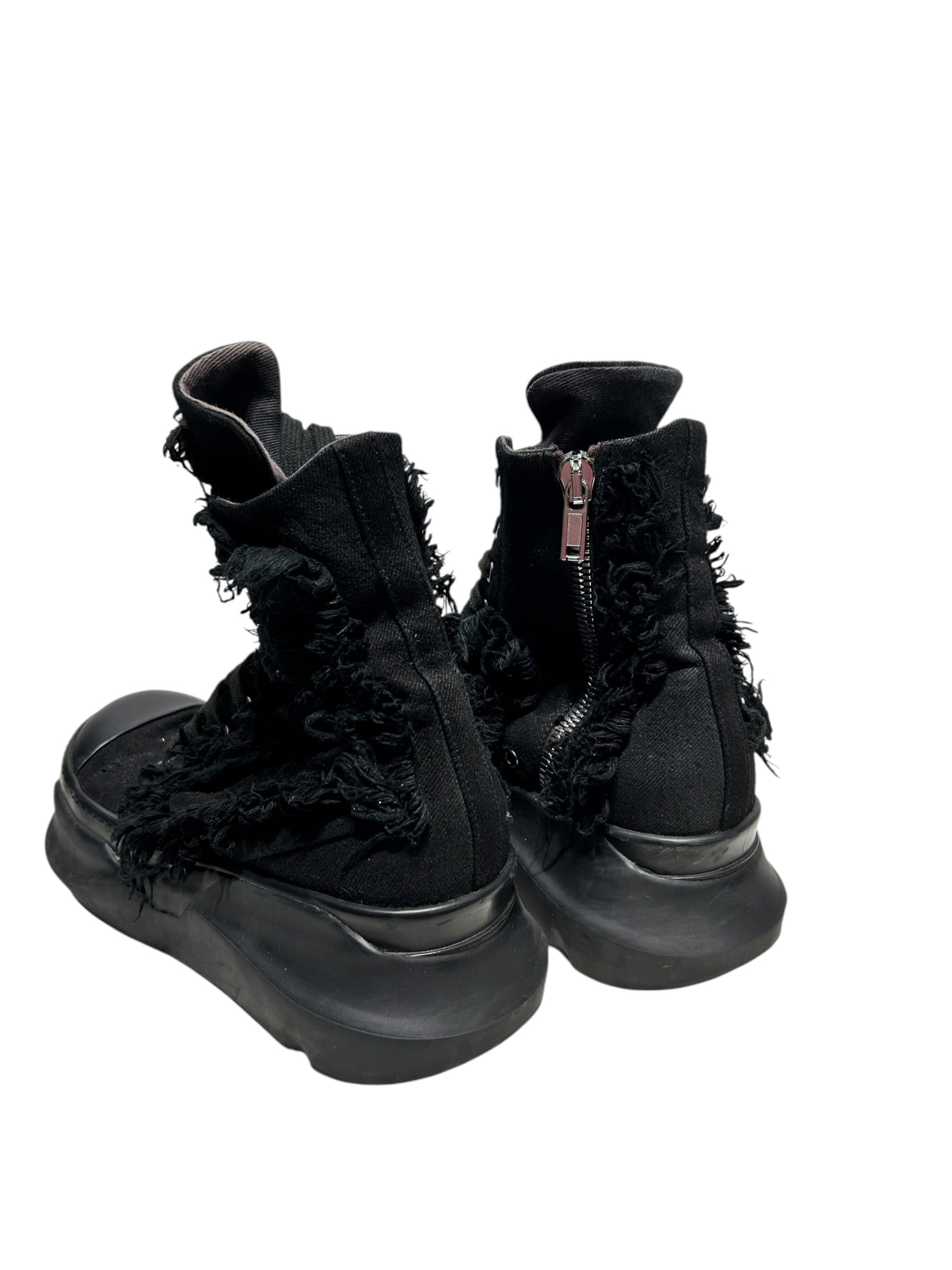 RICK OWENS DRKSHDW/Hi-Sneakers/EU 42/Cotton/BLK/DISTRESSED TRAINERS view 2