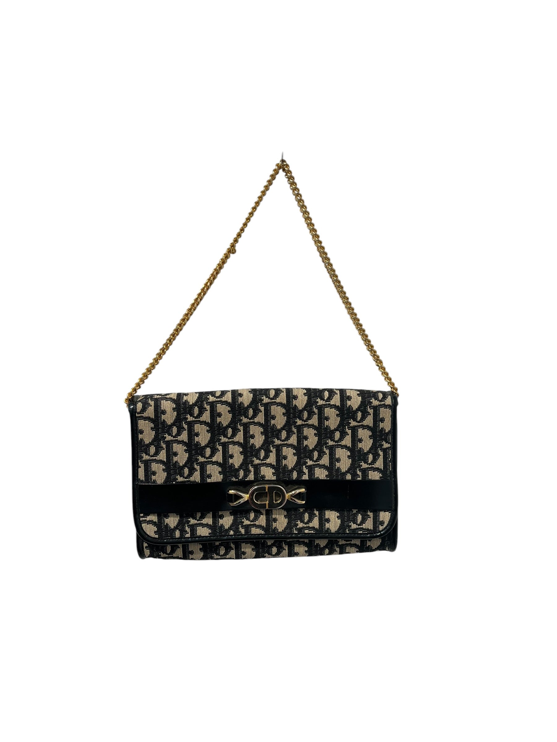 Christian Dior/Vintage/Cross Body Bag/All Over Print/Cotton/KHK/CANVAS CHAIN view 1
