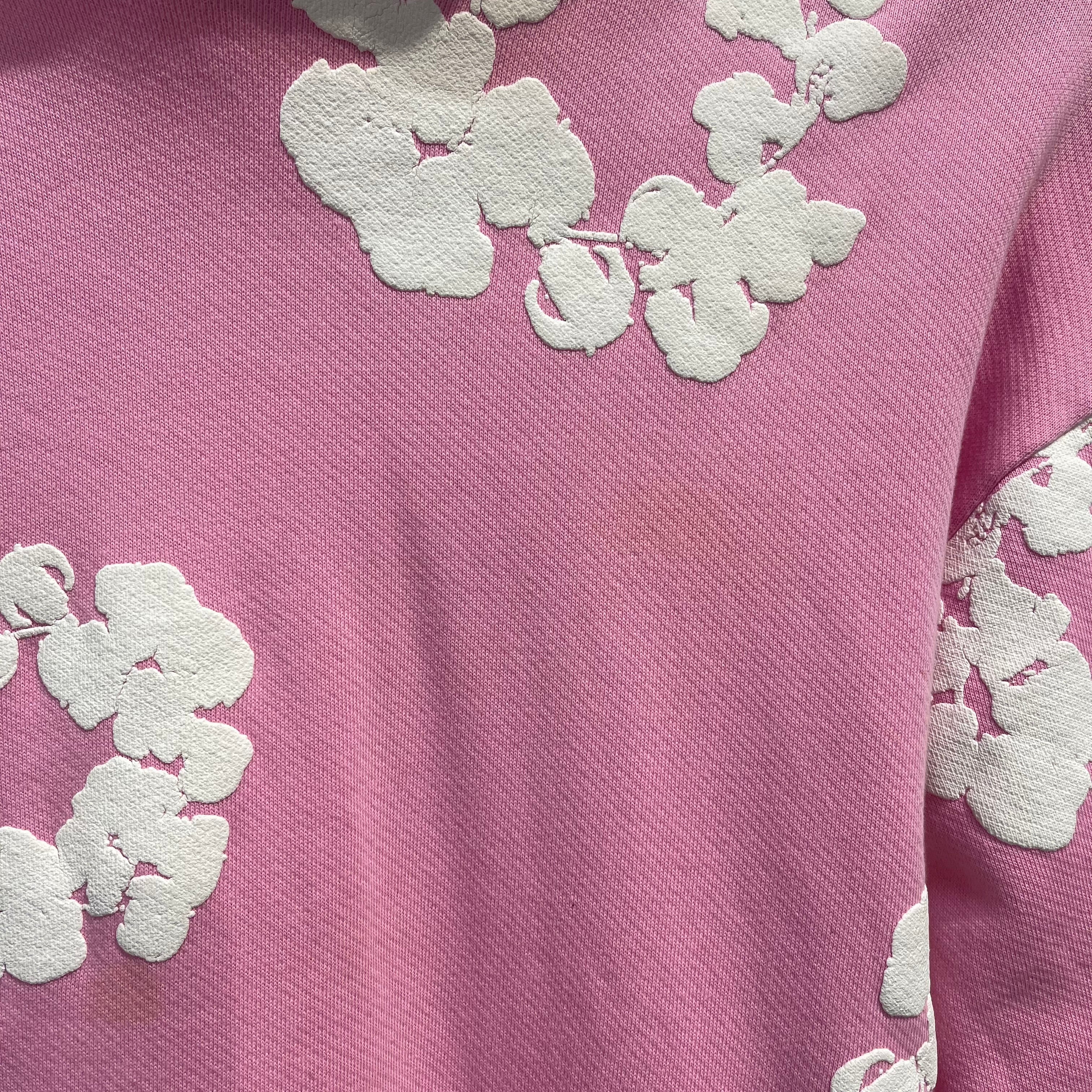 DENIM TEARS/Hoodie/M/Floral Pattern/Cotton/PNK/WREATH POWDER PRINTED HOODIE view 4