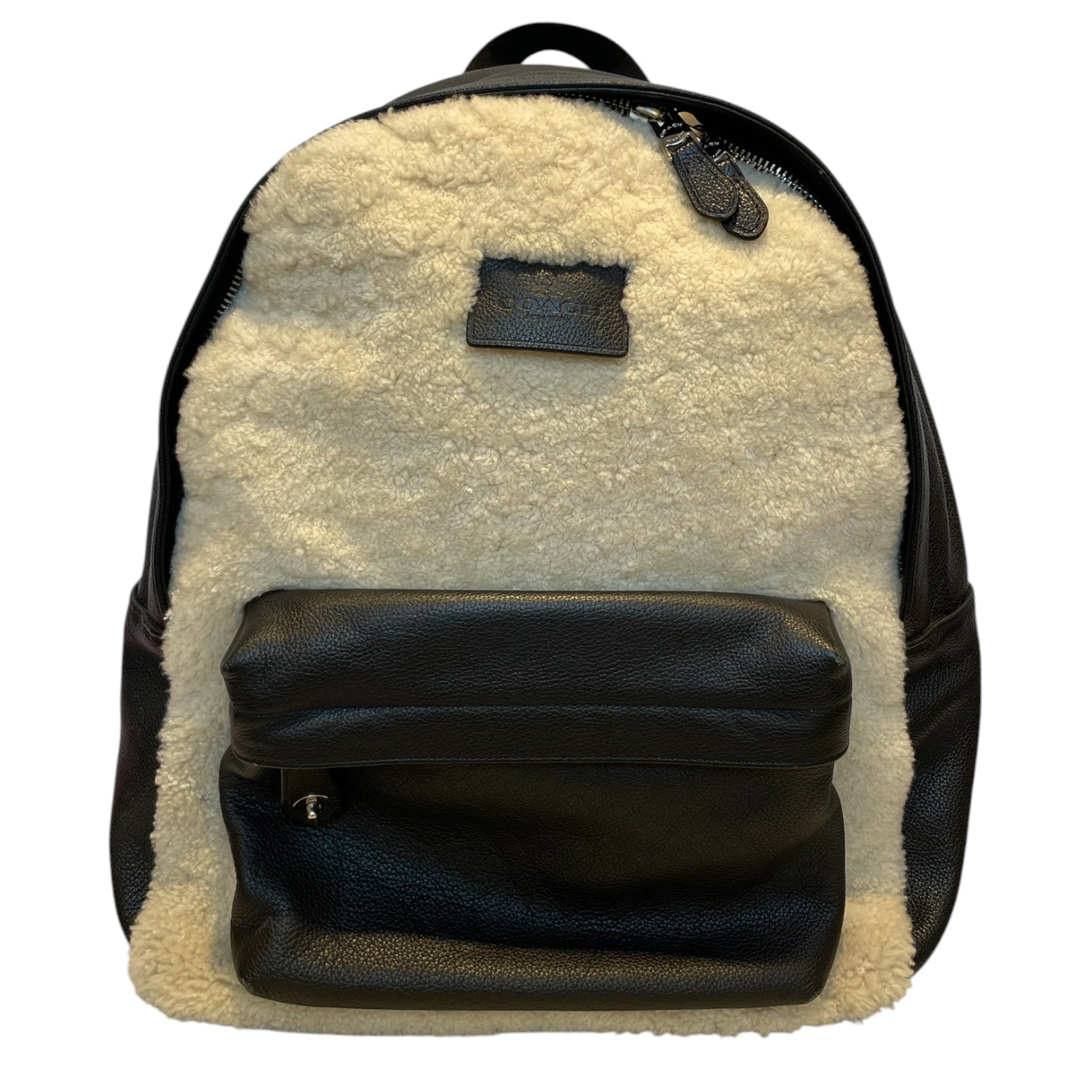 COACH/Backpack/Leather/BLK/shearling campus bag view 1