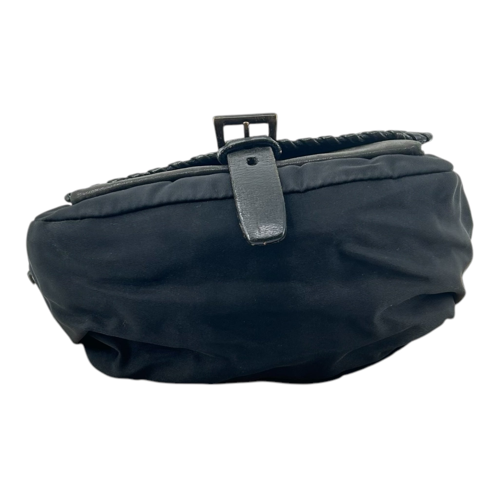 PRADA/Vitello-TrimmedTessutoGrommet/ShoulderBag/Black/Nylon/ view 3