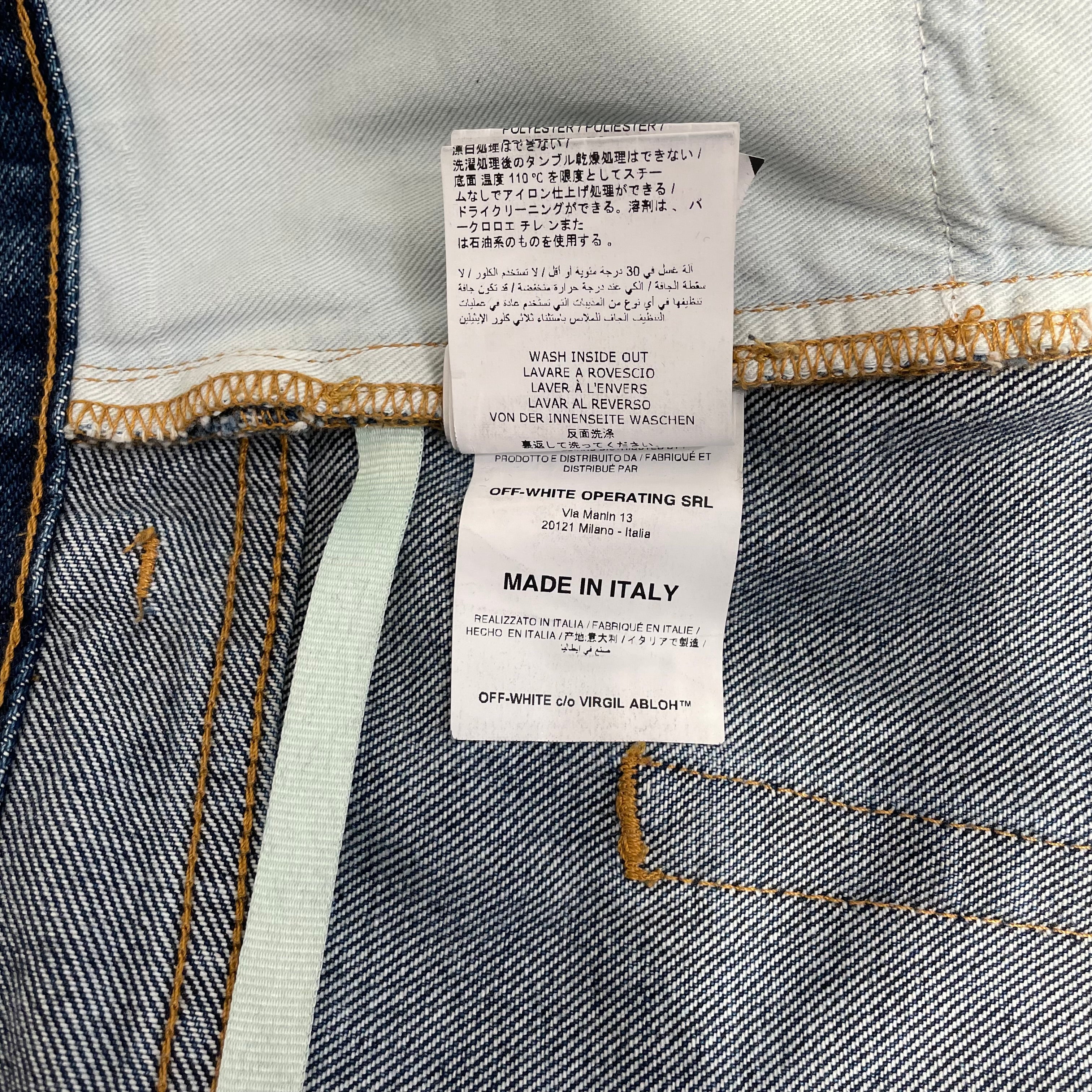 OFF-WHITE/Pants/34/Denim/BLU/embroidered logo view 7