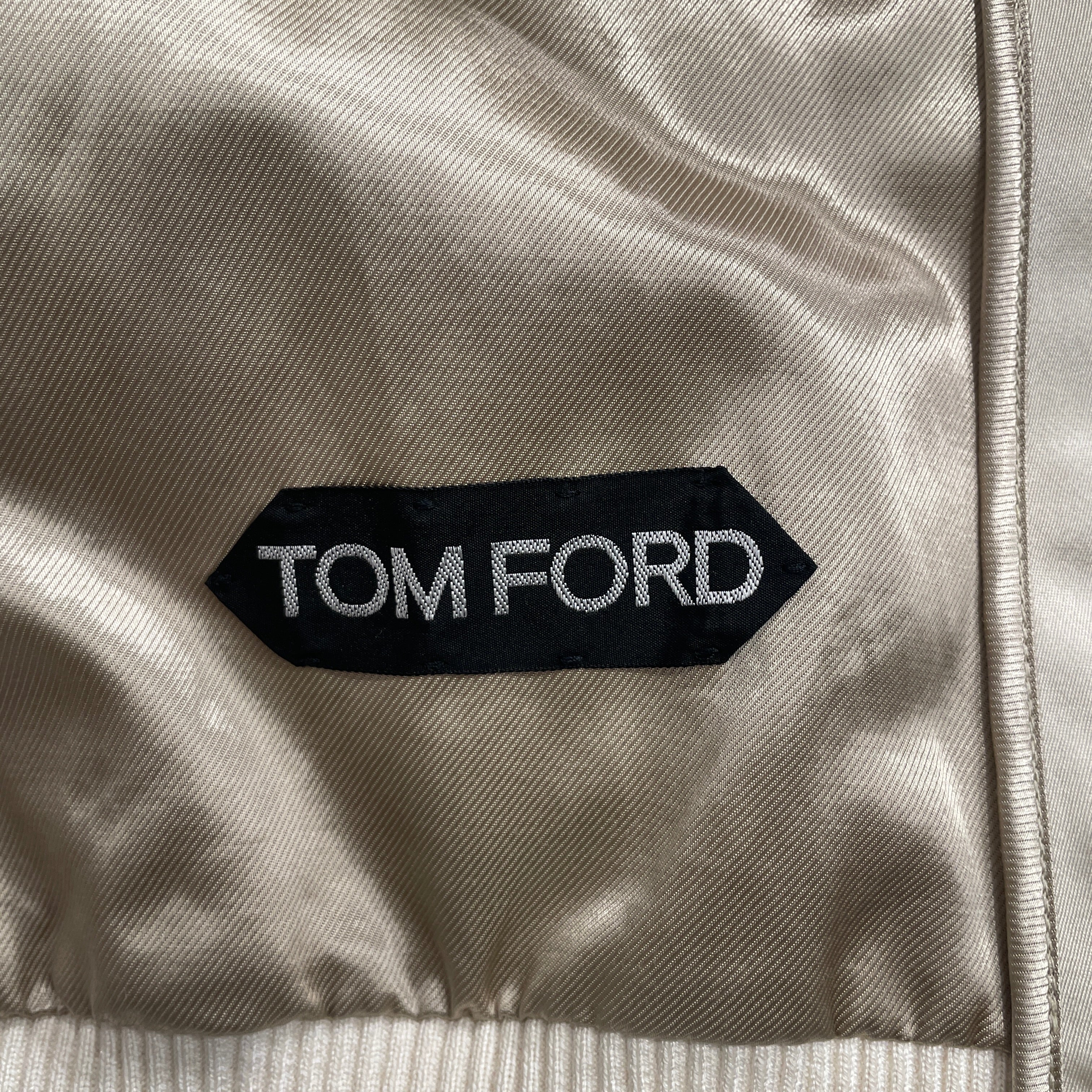 TOM FORD/Baseball Jkt/52/Silk/CRM/Single Breasted/ view 4