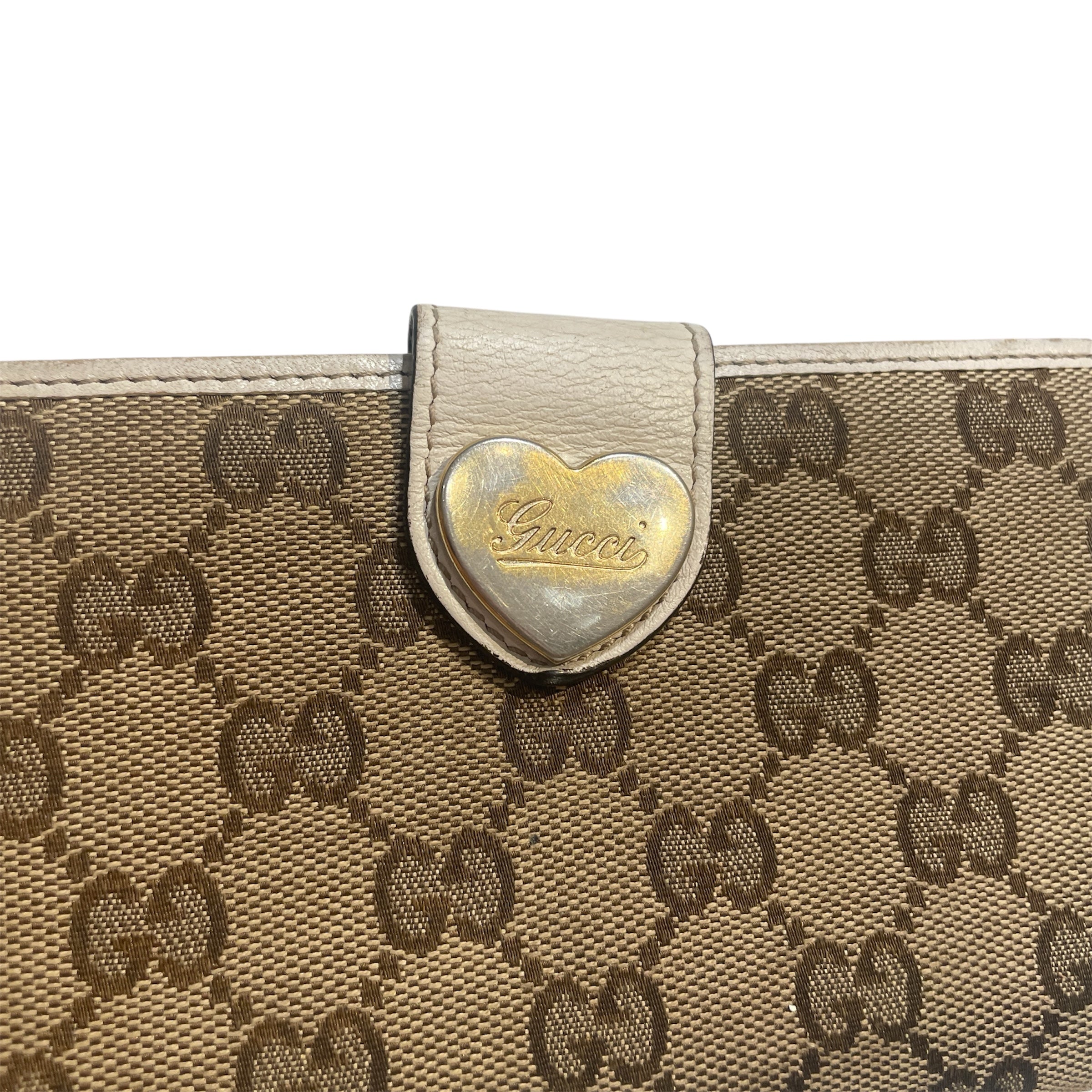 GUCCI/Long Wallet/Monogram/Cotton/BRW/Heart long wallet view 4