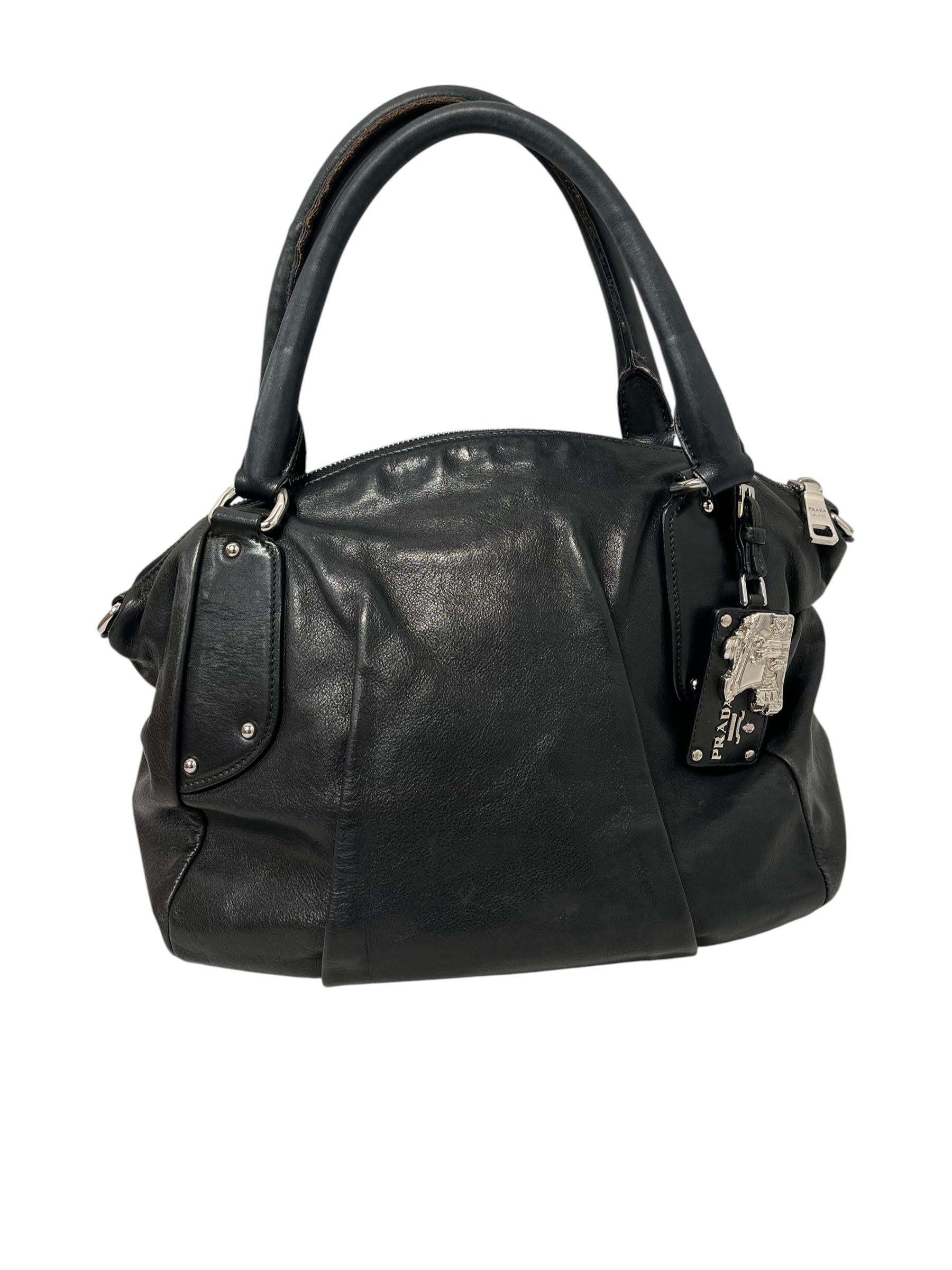 PRADA/Bag/Leather/BLK/LEATHER BOWLER BAG view 2
